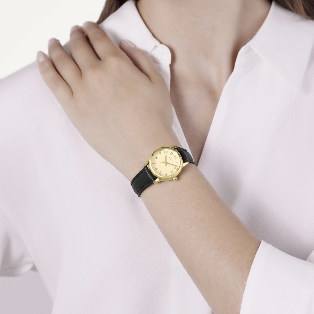 Southwark Park Leather Strap Watch Black - RY21950