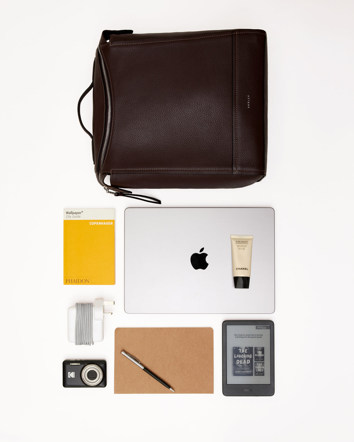 Oak Street Leather Medium Ziptop Backpack In Black - H2066001