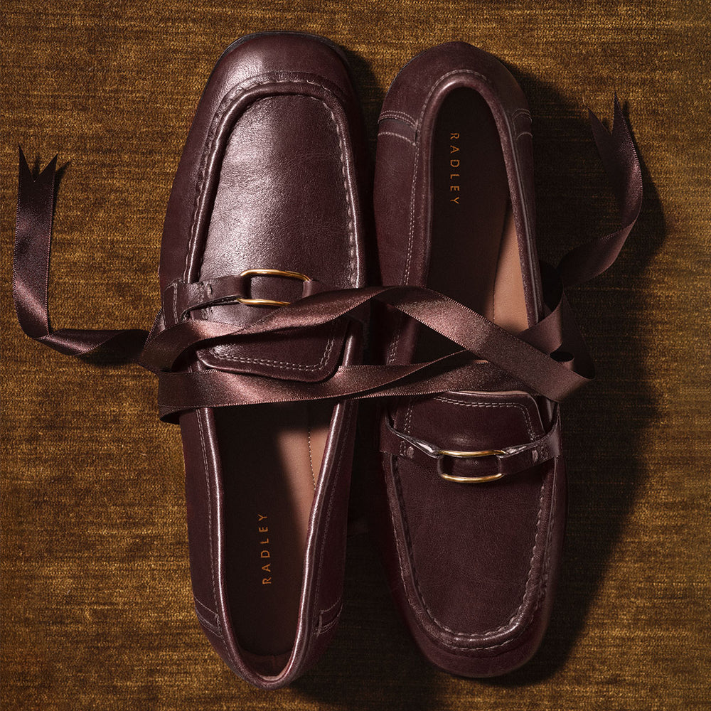Stockton Row Trim Square Toe Loafer Bordeaux - 112538