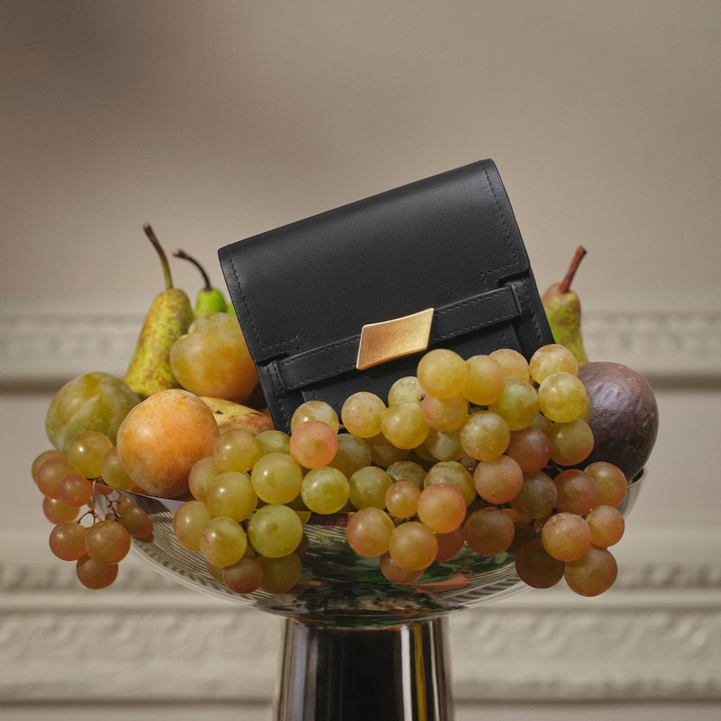 The Christina Medium Flapover Purse Black - 113159