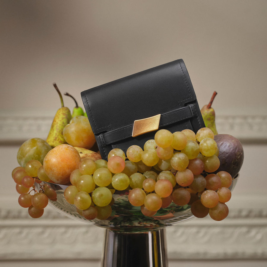 The Christina Medium Flapover Purse Black - 113159