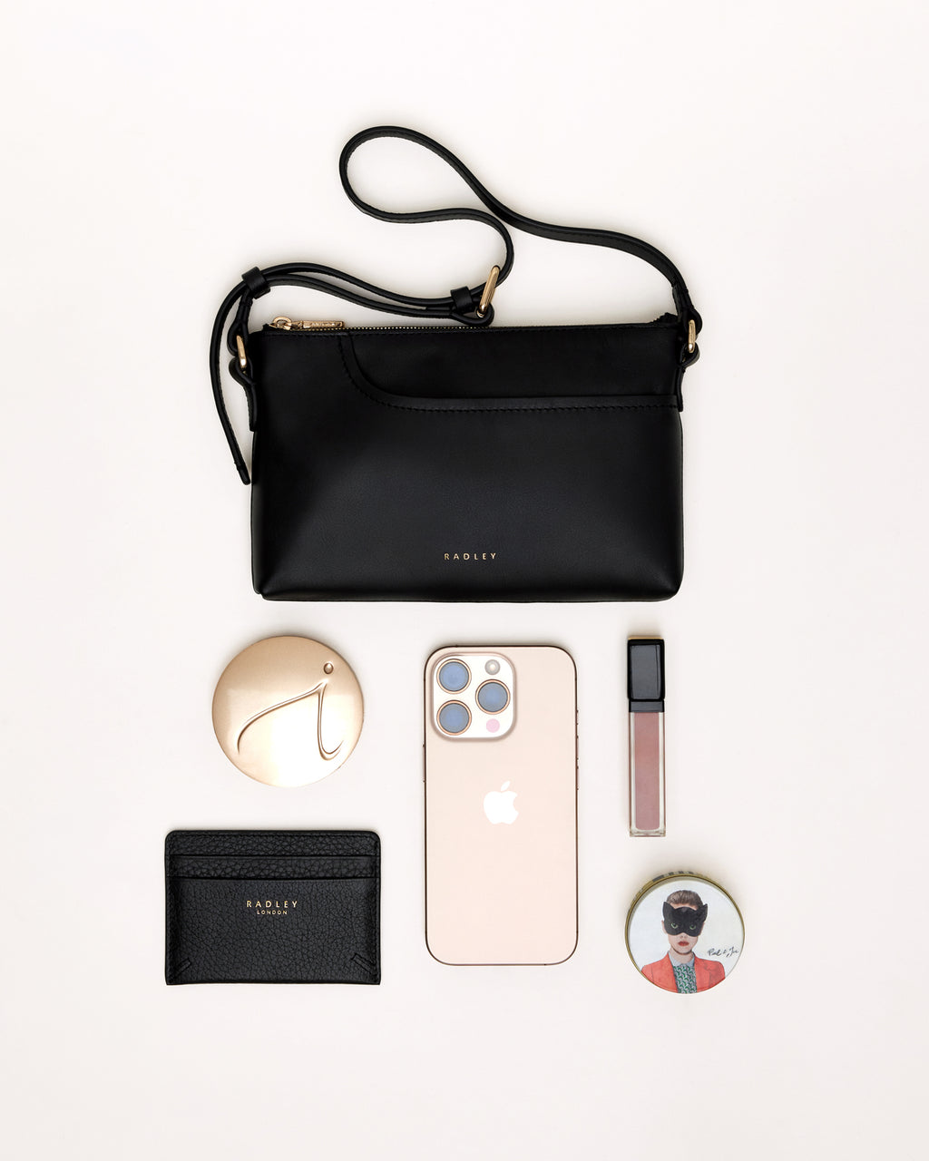 Pockets Leather Mini Ziptop Ew Shoulder Bag in Evenfall - 112148