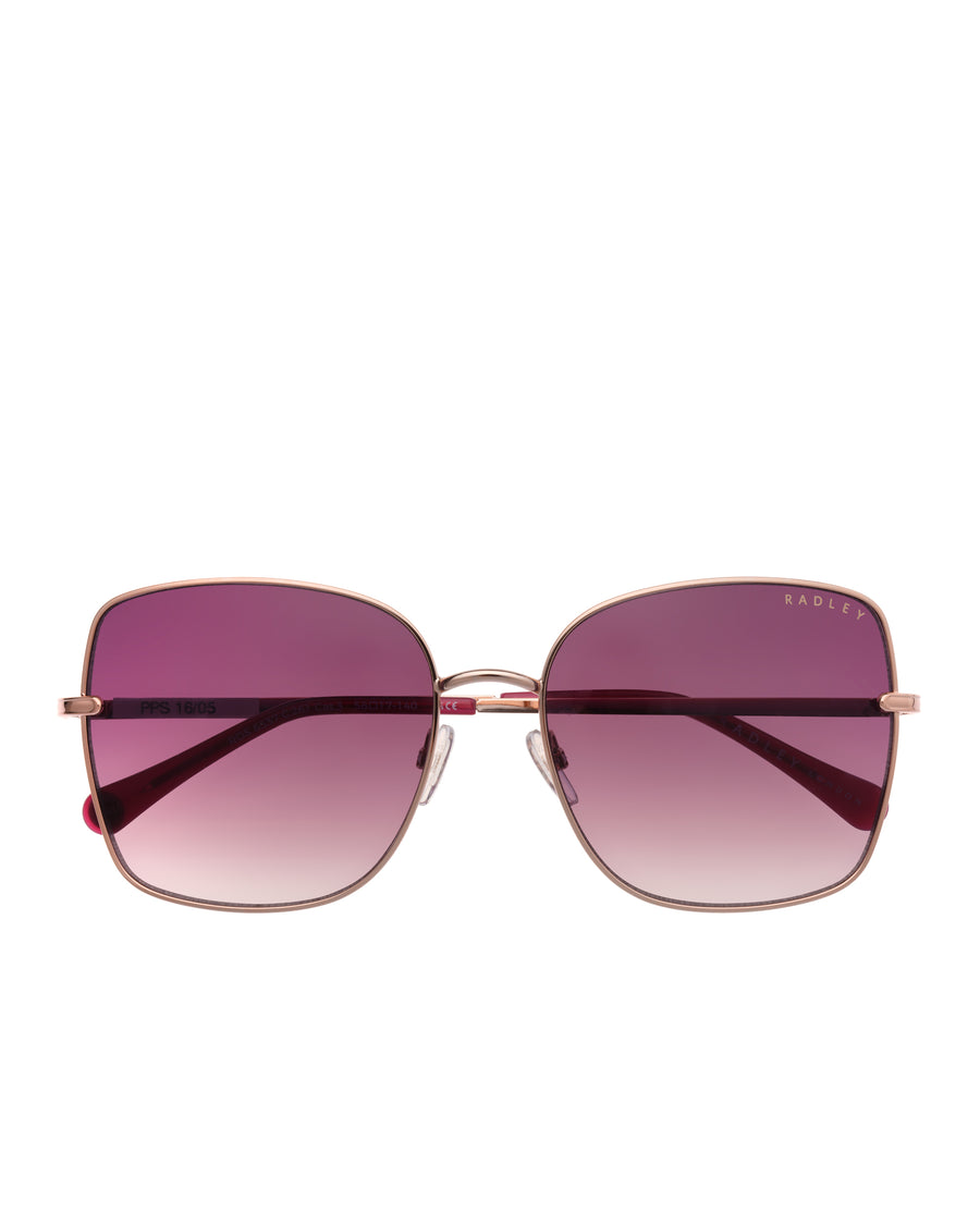 RATHBONE METAL FRAME SUNGLASSES ROSE GOLD