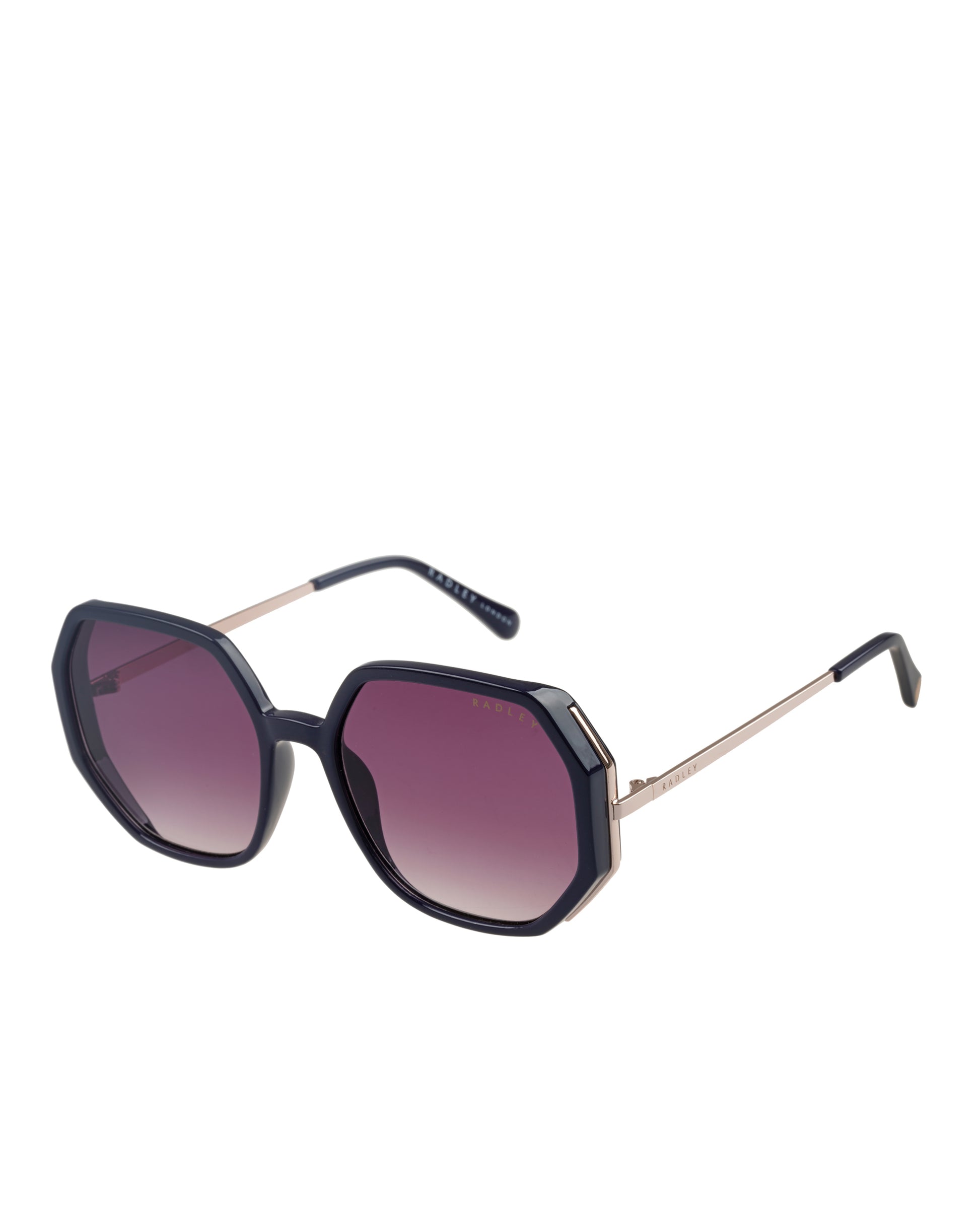 CORDELIA OVERSIZED HEXAGON SUNGLASSES ROSE GOLD