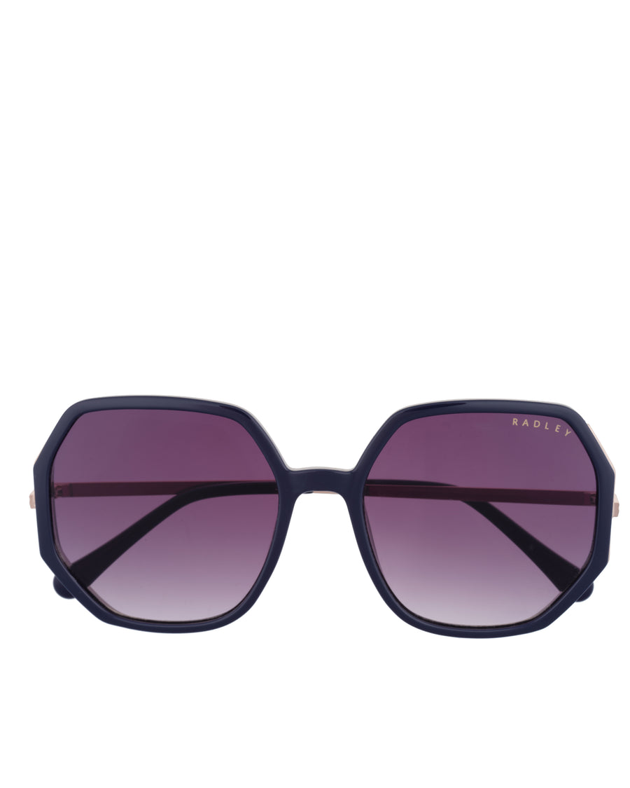 CORDELIA OVERSIZED HEXAGON SUNGLASSES ROSE GOLD