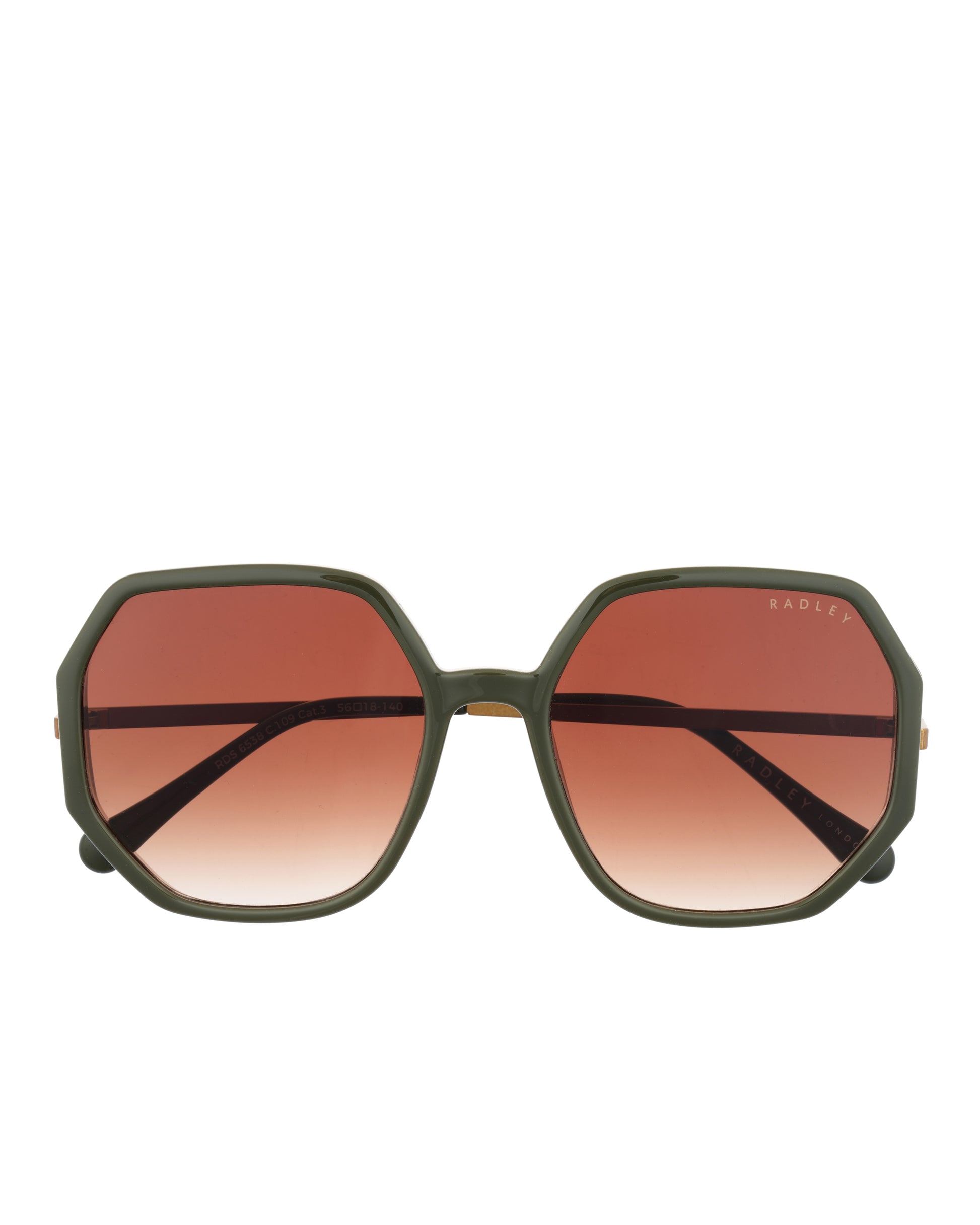CORDELIA OVERSIZED HEXAGON SUNGLASSES BRONZE