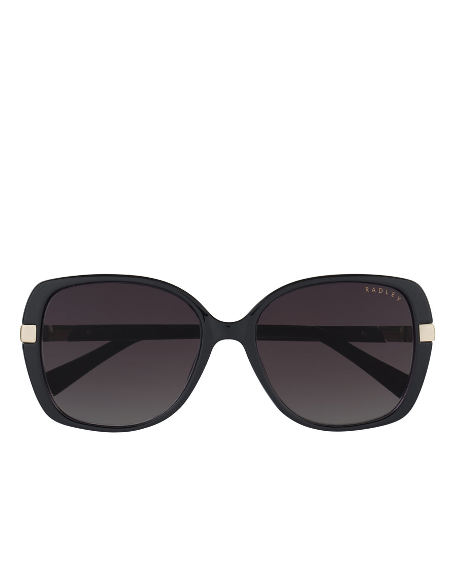 Morwenna Over Sized Metal Trim Sunglasses in Black - O4282001