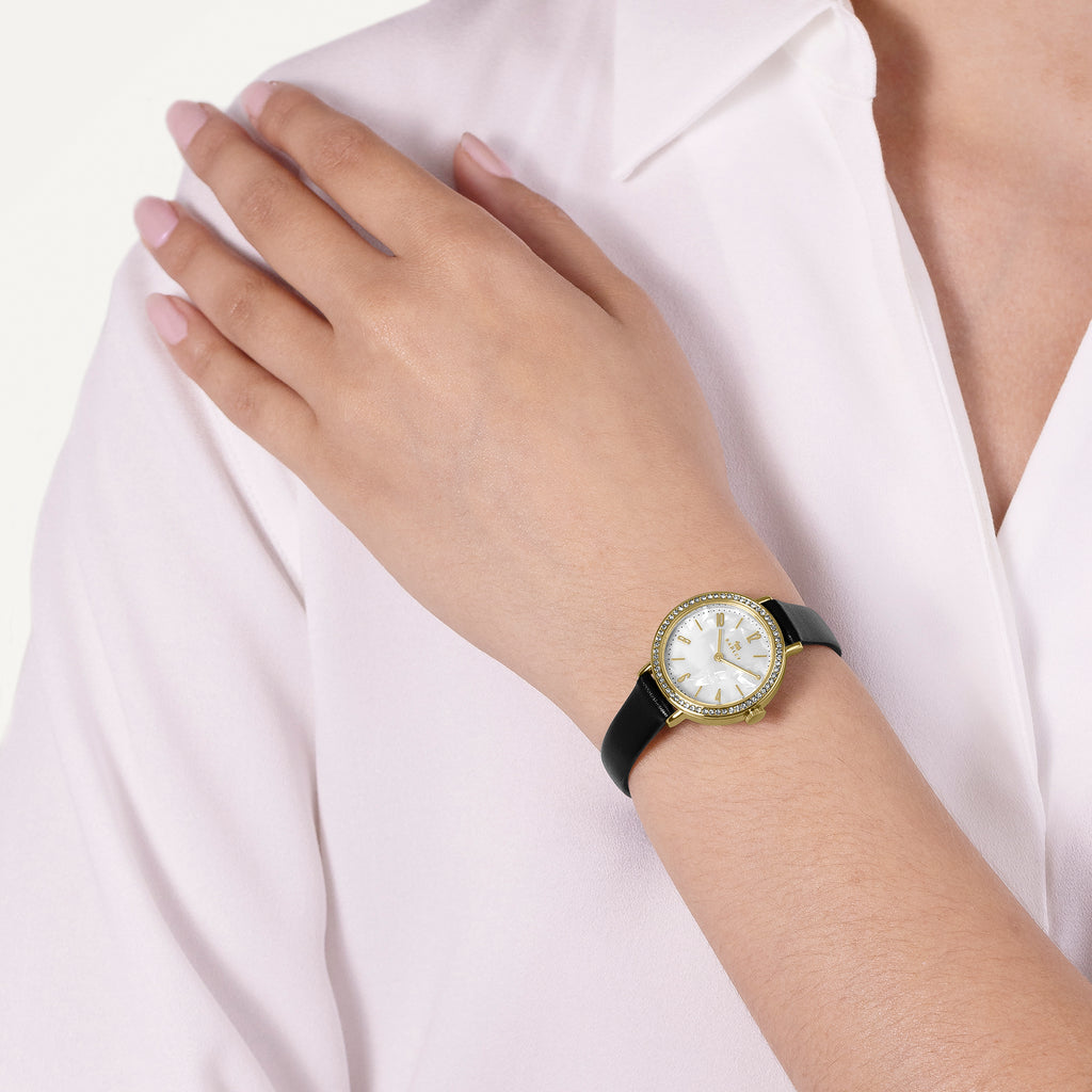 Windsor Lane 26mm With Leather Strap Watch Black - RY21912A