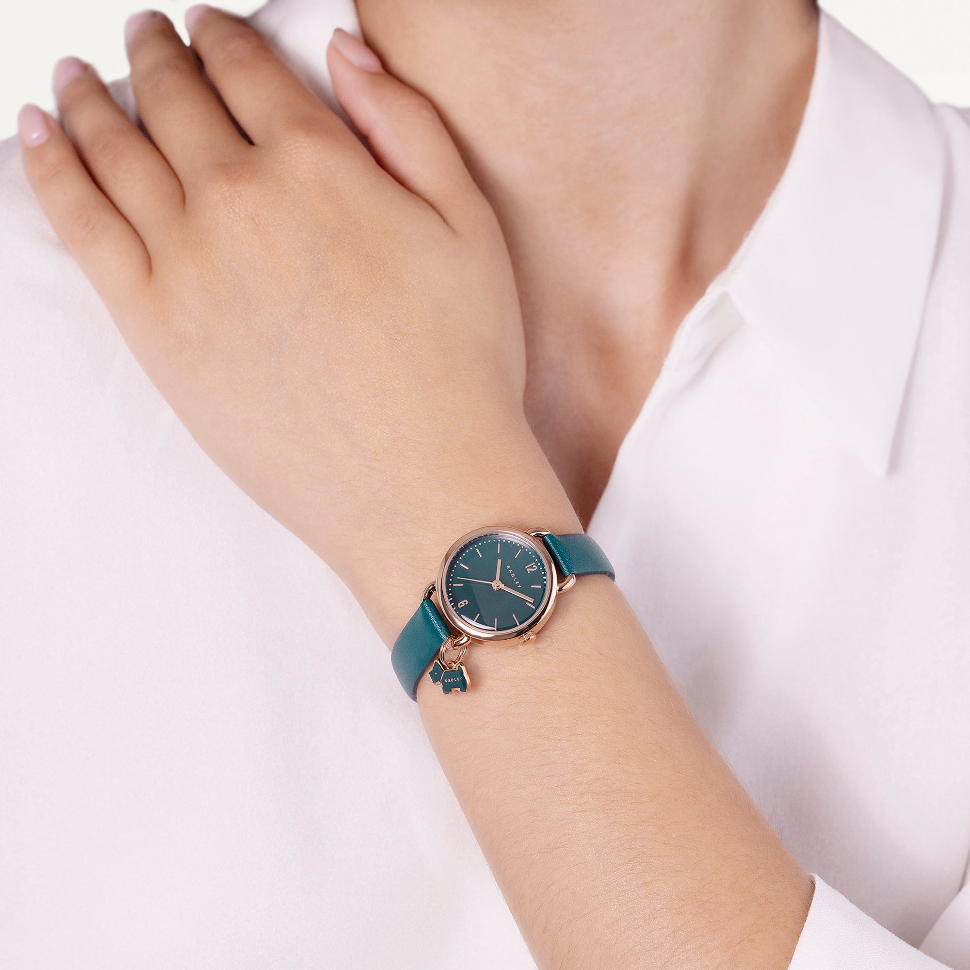Bishops Lane Mini Charm With Leather Strap  Teal - RY21932A