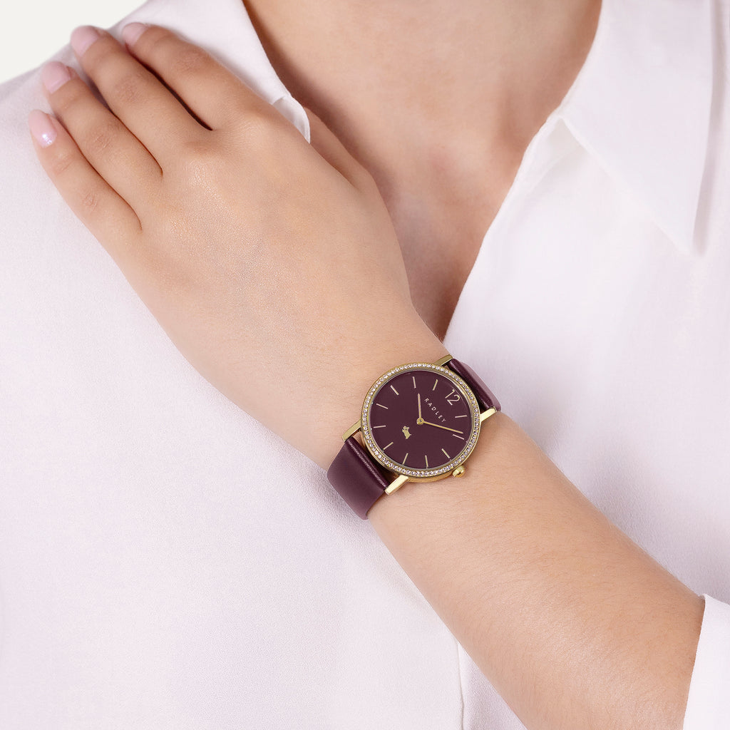 Mill Bay 35Mm With Leather Strap Watch Dark Cherry - RY21934A