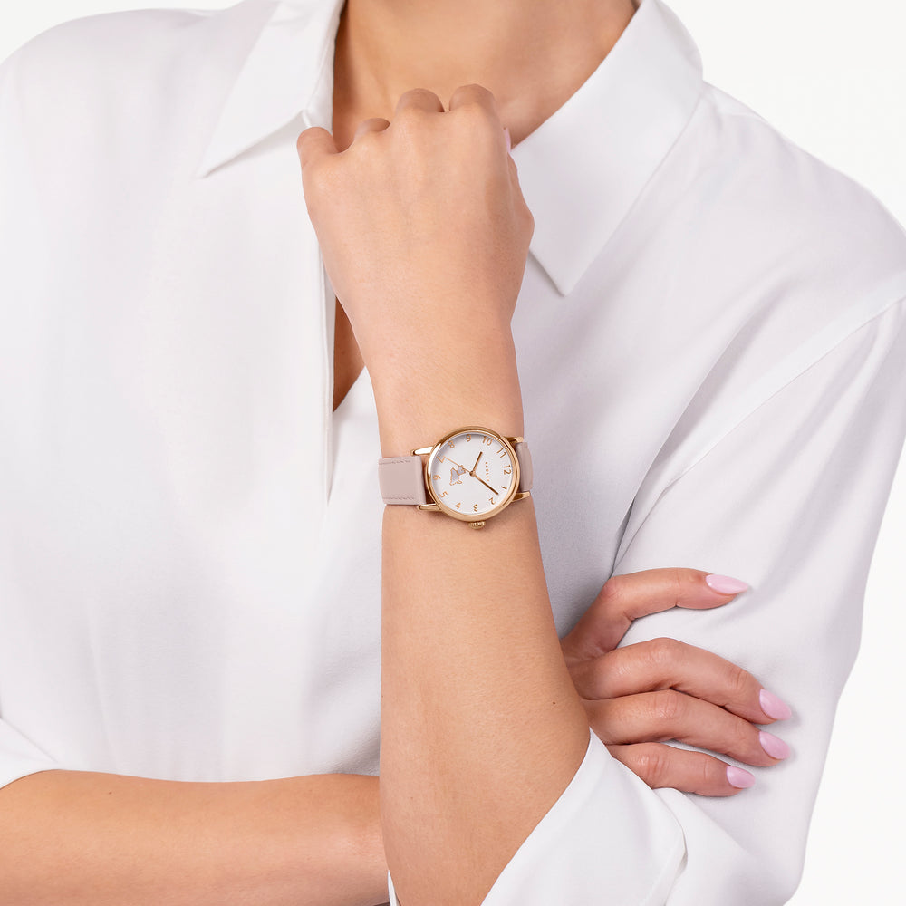 Noble Alley 34Mm Leather Strap Watch Carnation - RY21988A