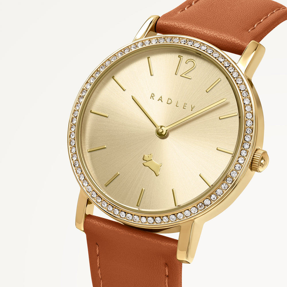 Beech Row 35Mm Leather Strap Watch Terracotta - RY22014A