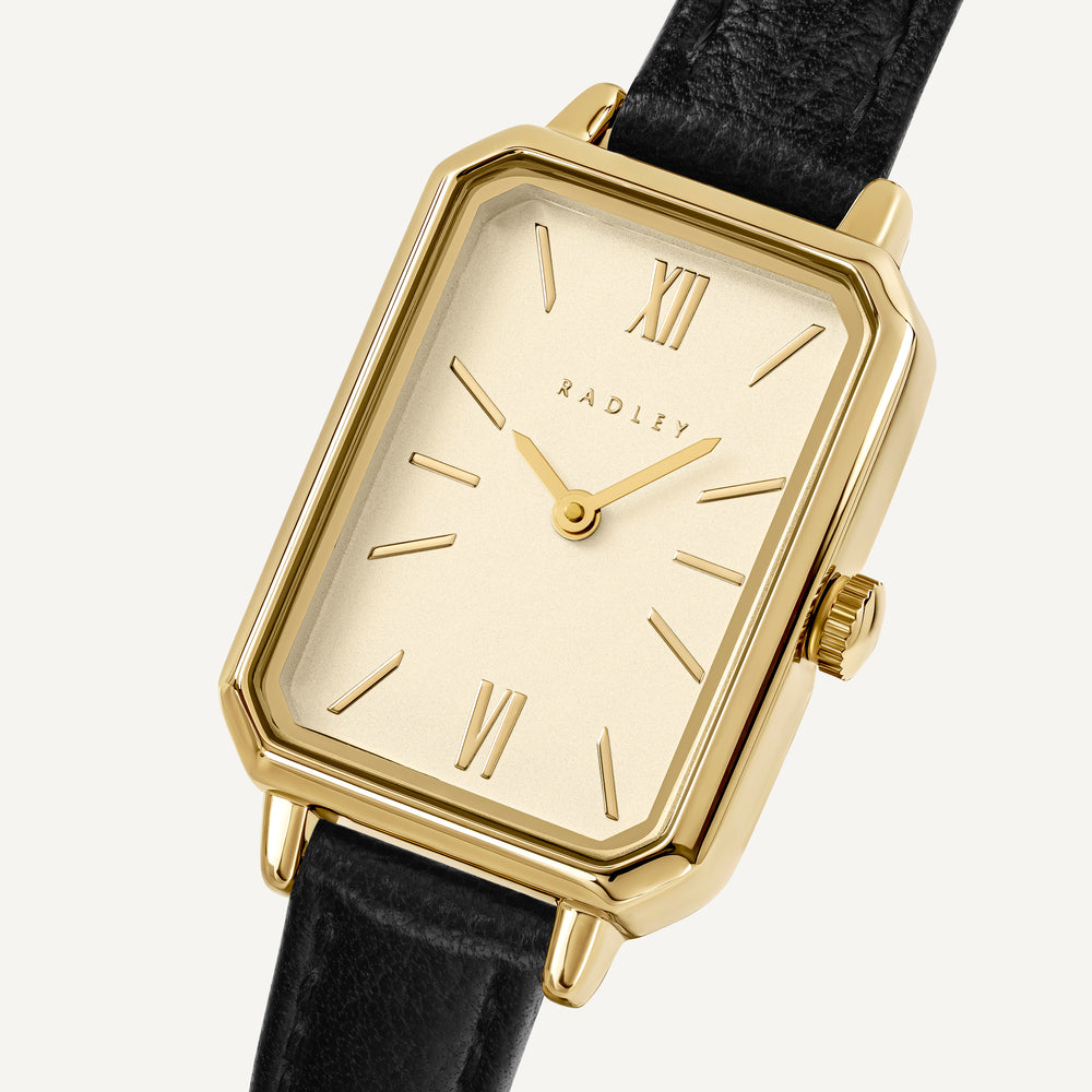 Oak Street Rectangle Black Strap Watch Black - RY22038