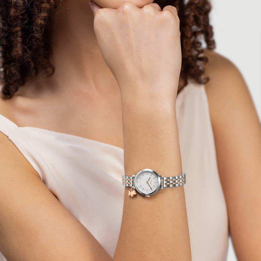 SELBY STREET TWO TONE LINK BRACELET WATCH ROSE GOLD