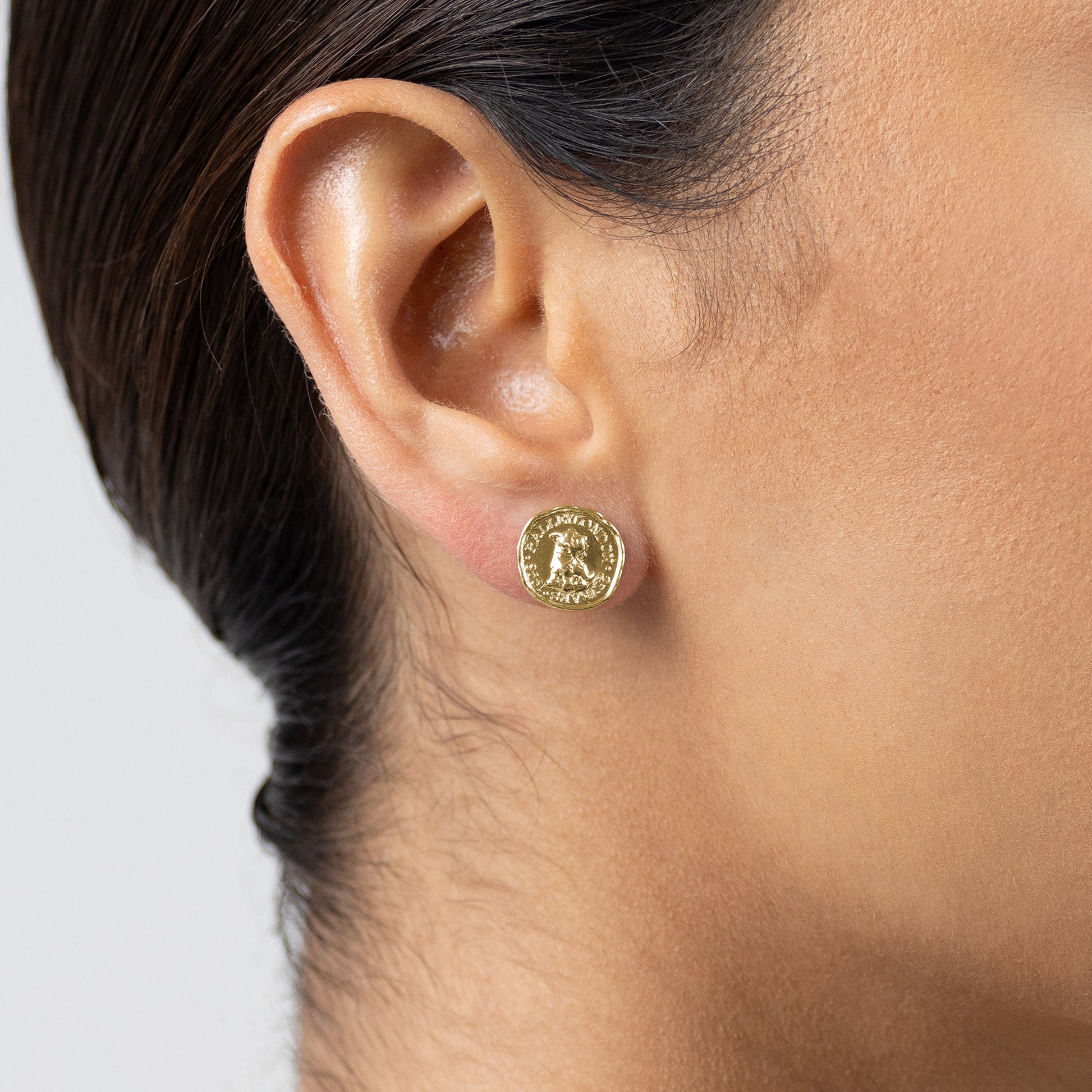 Signature Penny Waterproof Stud Earrings Gold - RYJ1378S