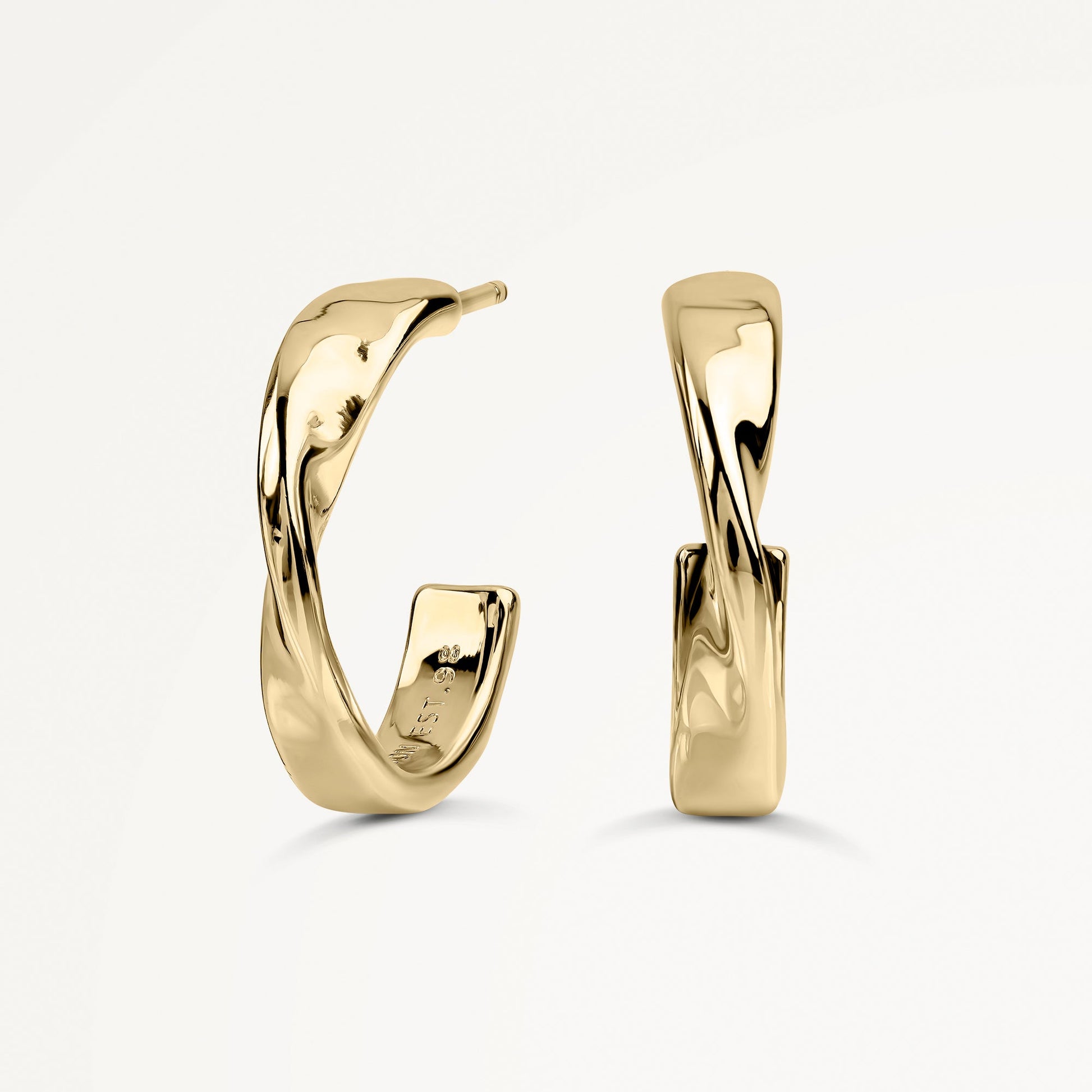 Beaton Close Hammer Hoop Earrings Gold - RYJ1556S