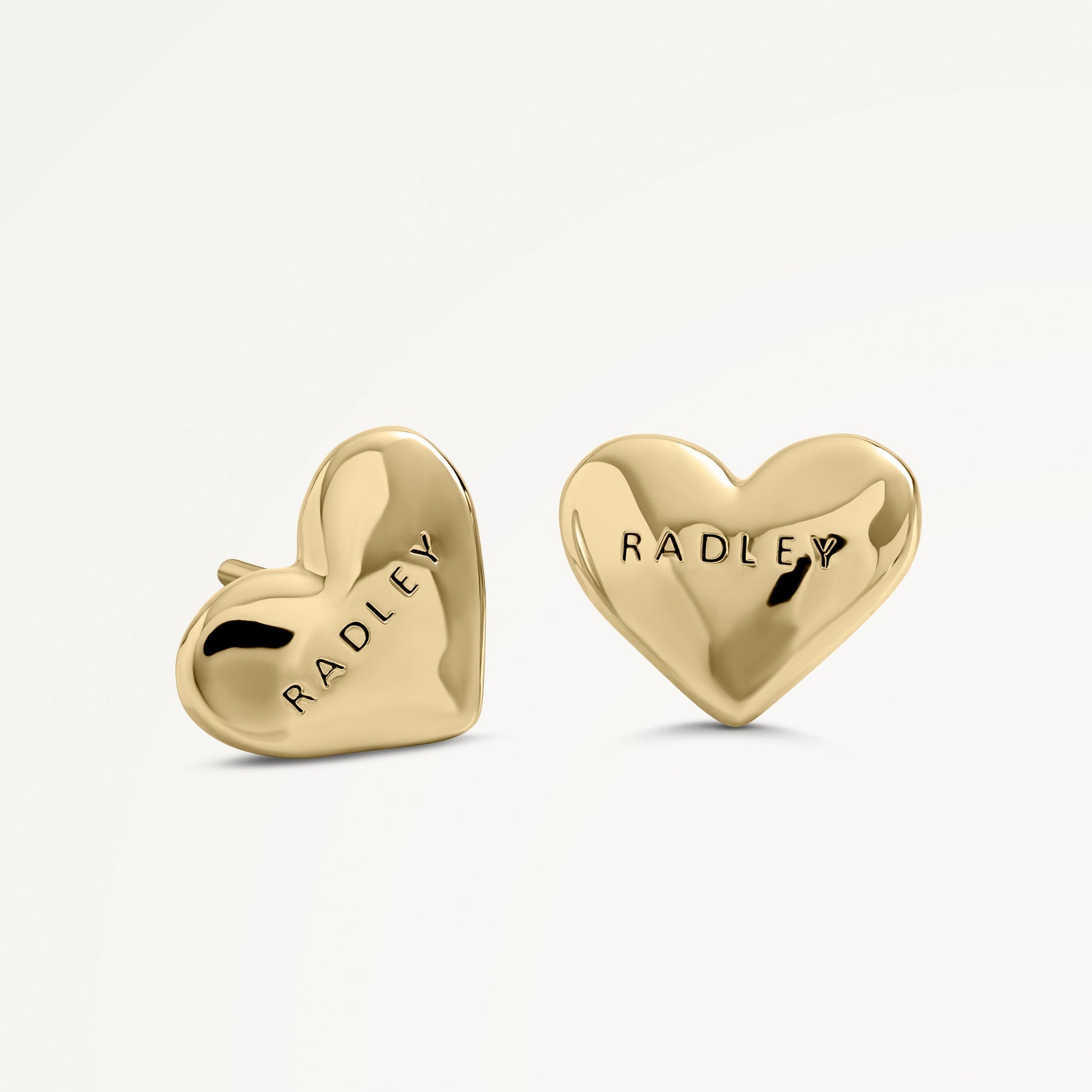 Beaton Close Hammer Heart Earrings Gold - RYJ1560S