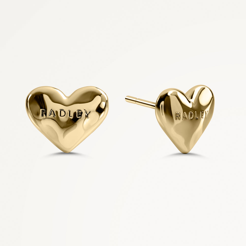 Beaton Close Hammer Heart Earrings Gold - RYJ1560S
