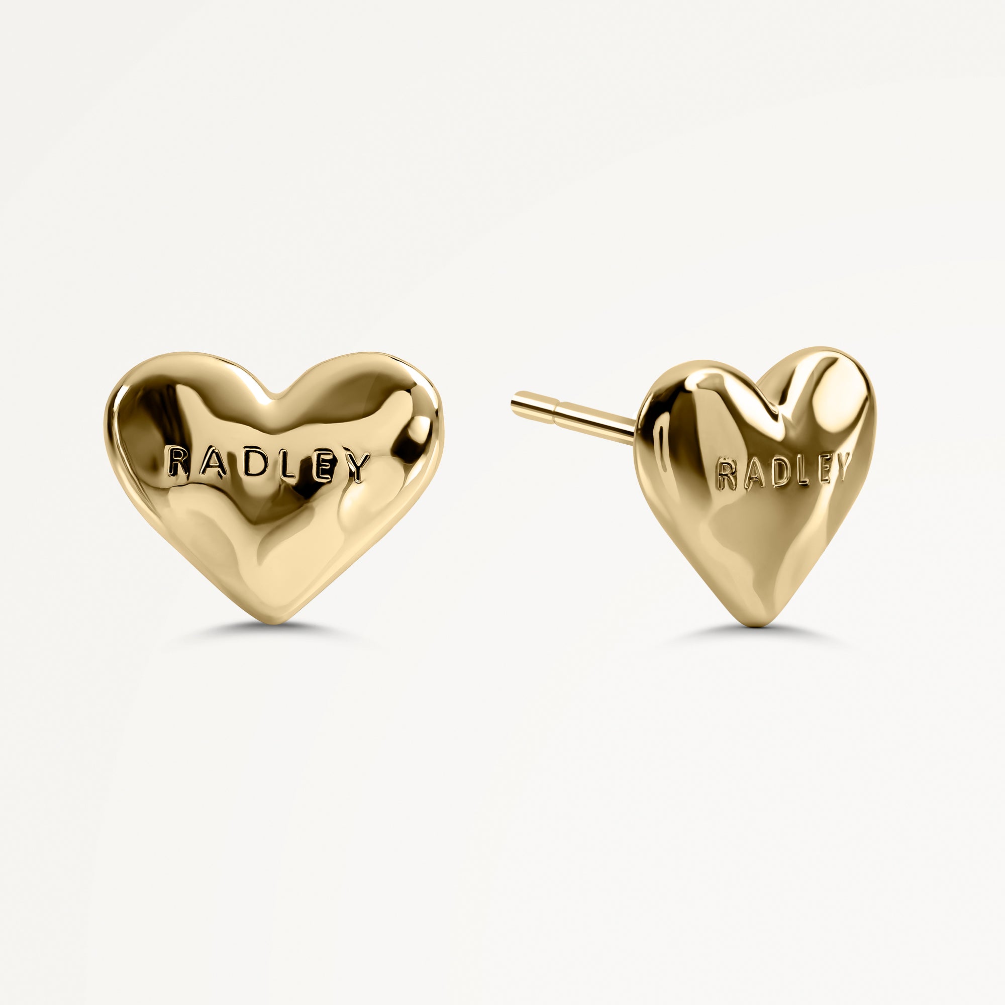 Beaton Close Hammer Heart Earrings Gold - RYJ1560S