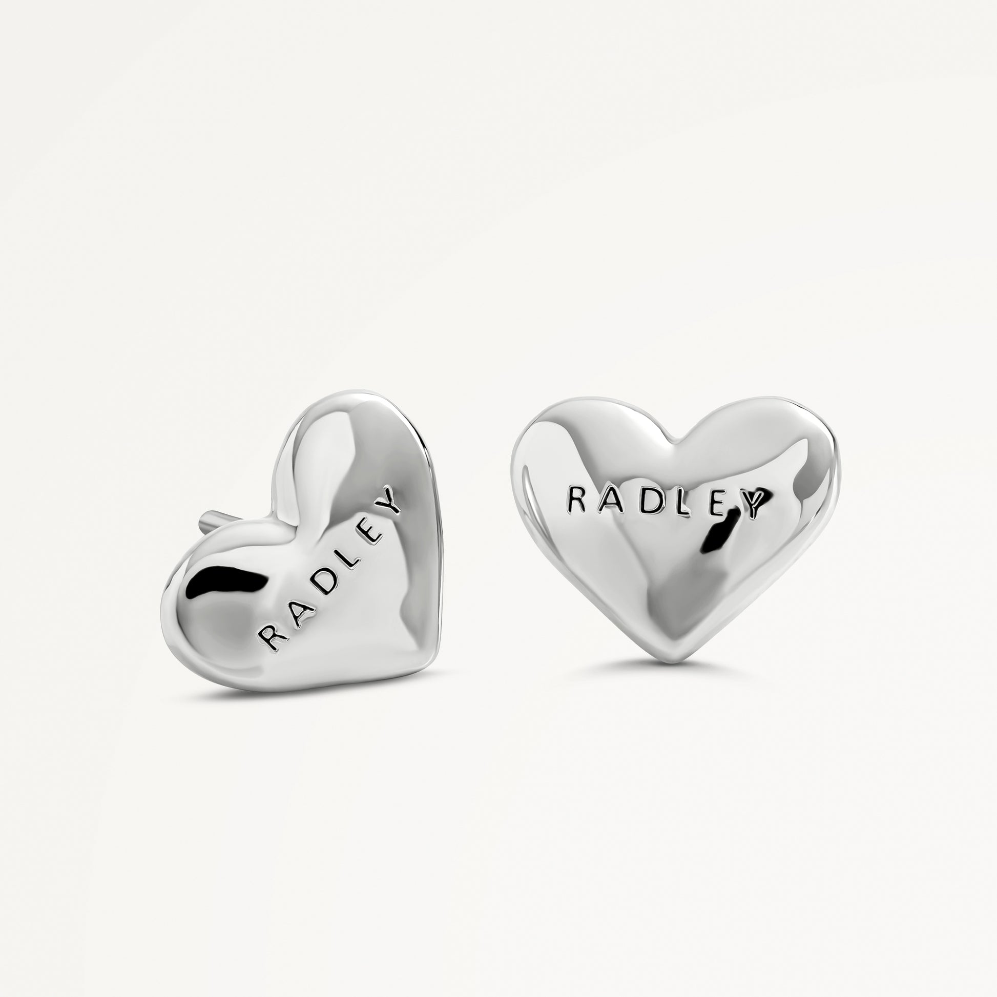 Beaton Close Hammer Heart Earrings Silver - RYJ1561S