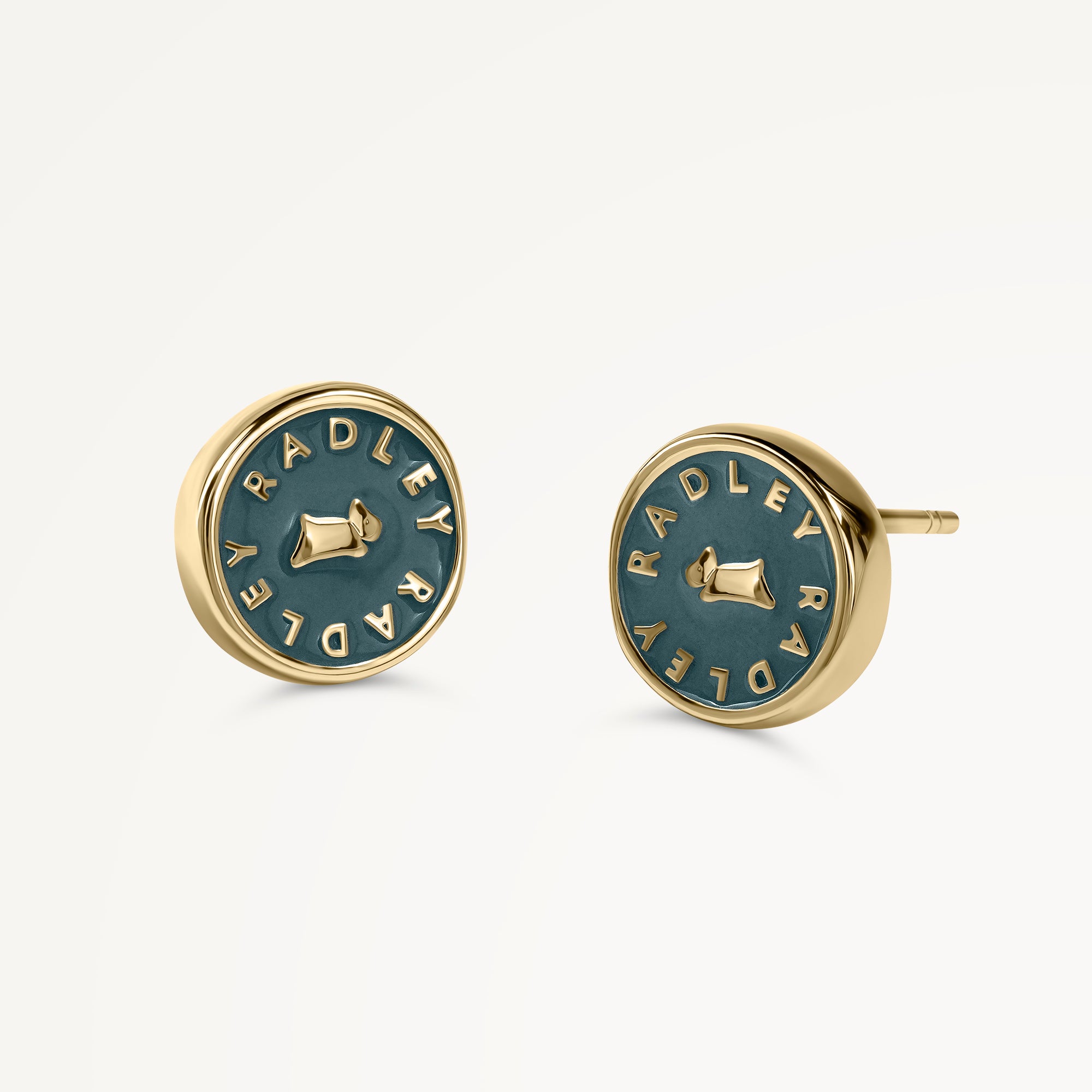 Brook Avenue Enamel Round Earrings Teal - RYJ1570S