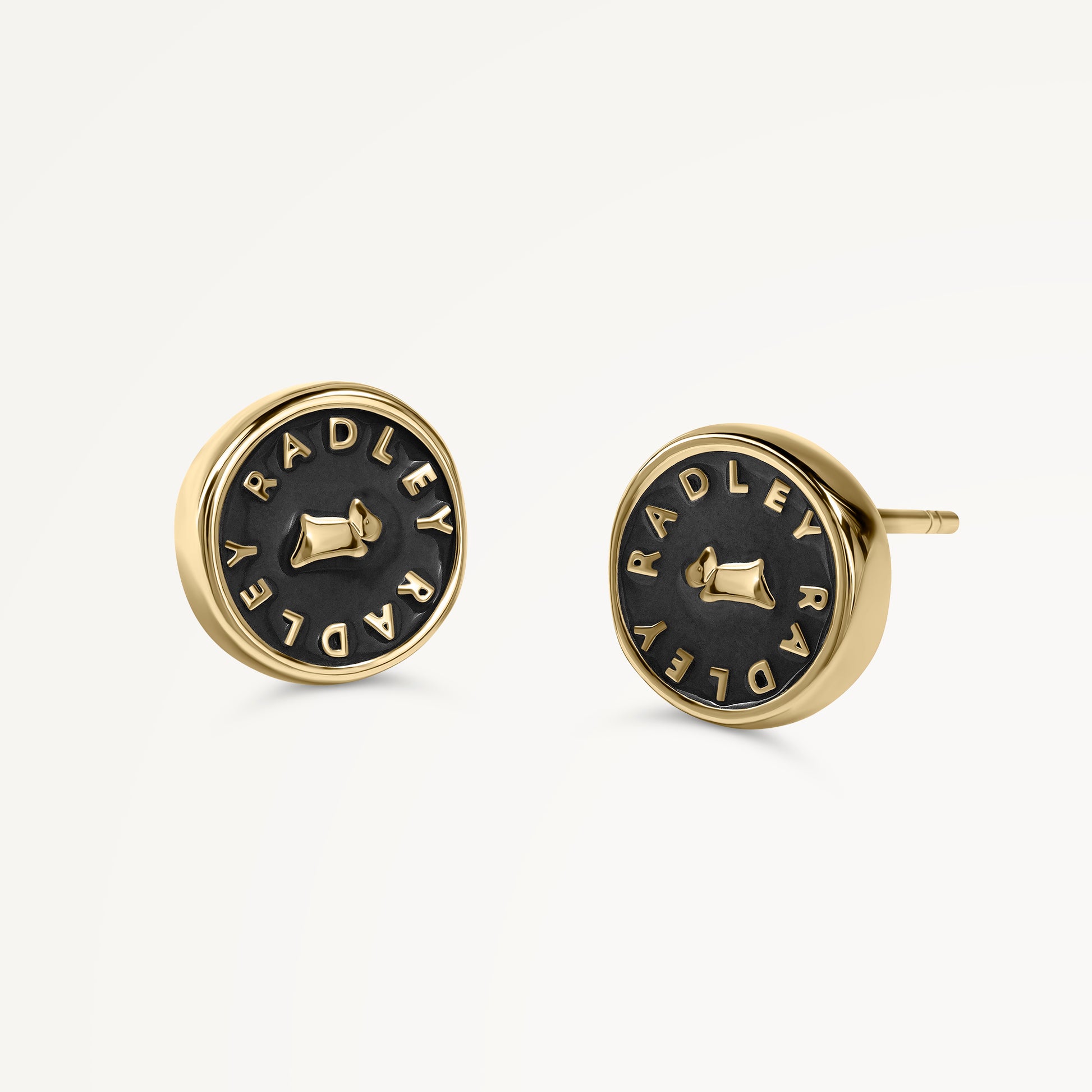 BROOK AVENUE ENAMEL ROUND EARRINGS BLACK