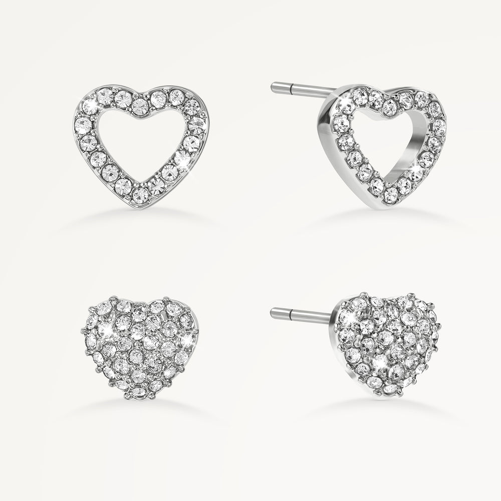 Heart Street Stoneset Heart Twinpack EarrinG - RYJ1582S