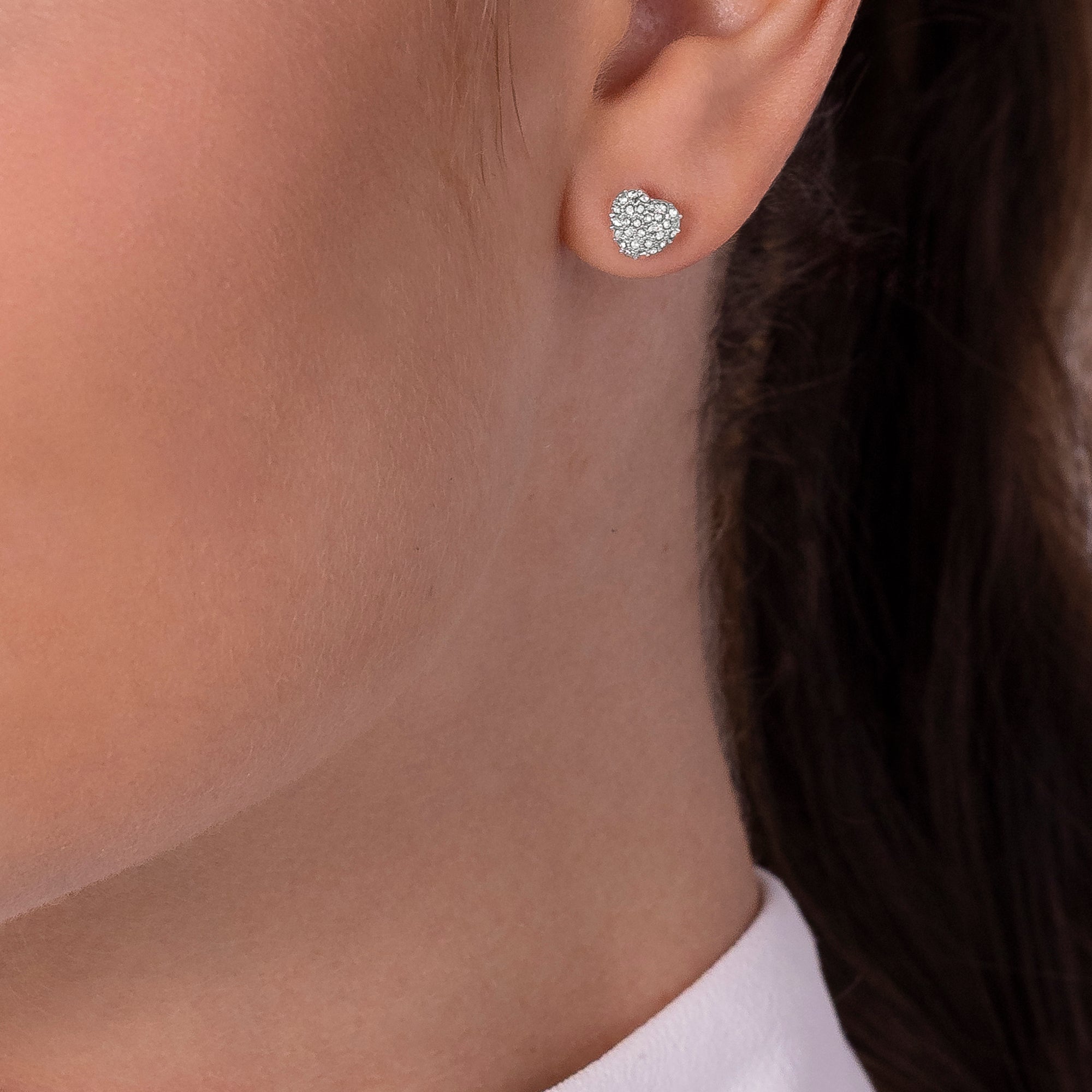 Silver Stoneset Heart Twinpack Earrings | Heart Street AW25