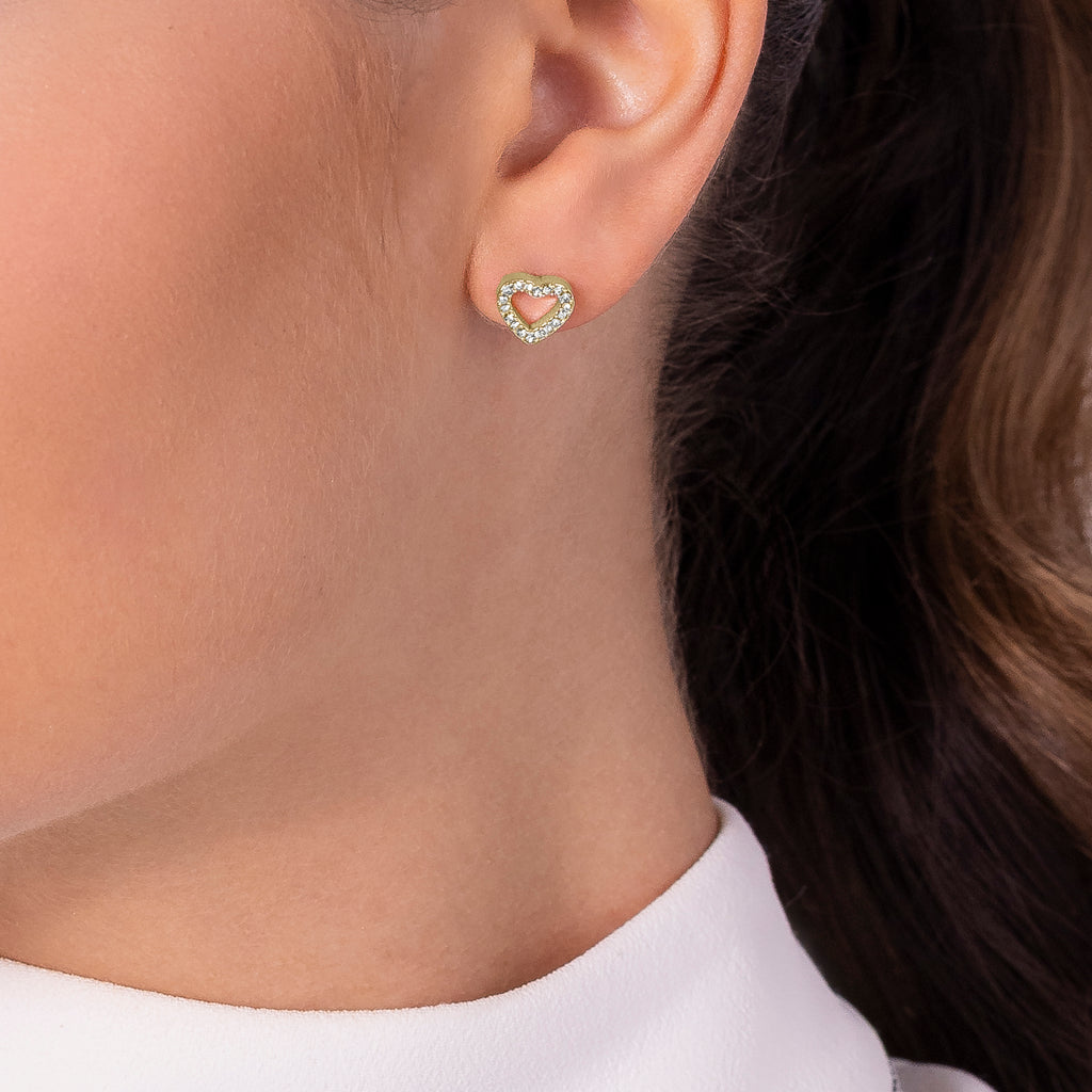HEART STREET STONESET HEART TWINPACK EARRIN GOLD