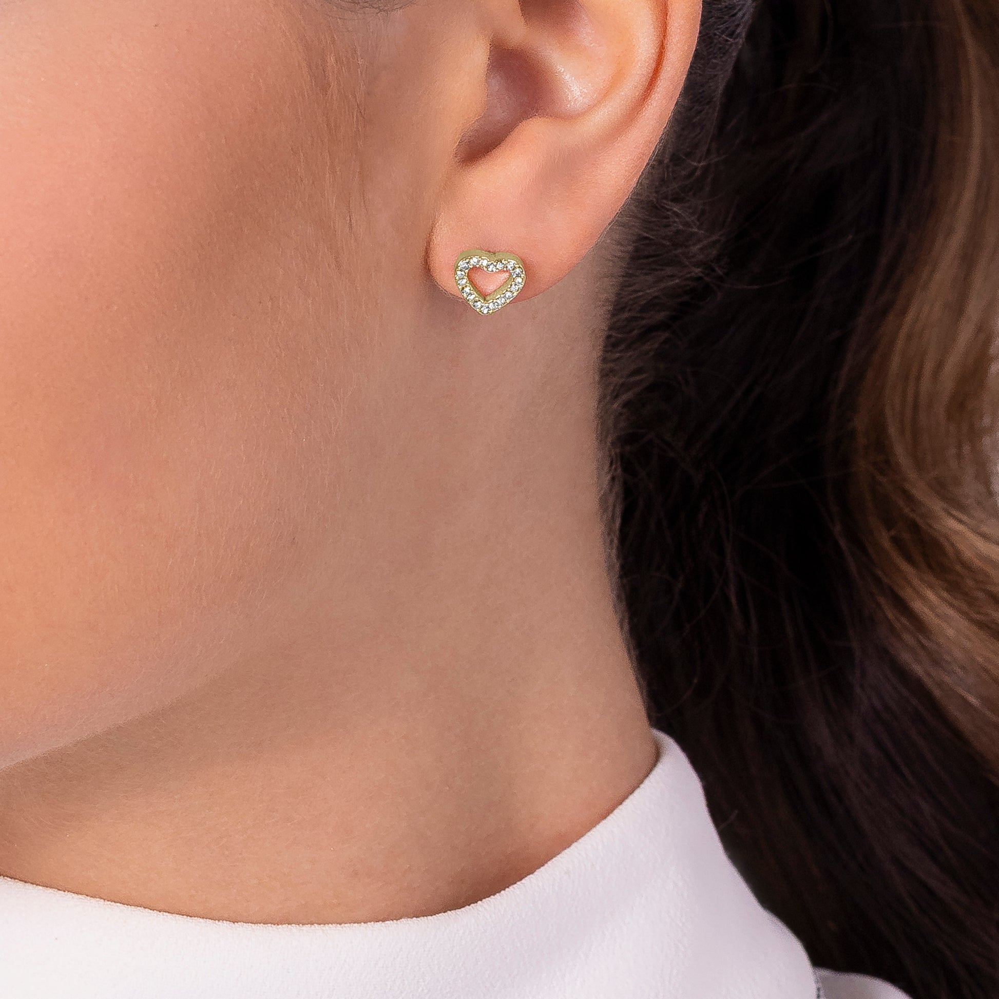 HEART STREET STONESET HEART TWINPACK EARRIN GOLD