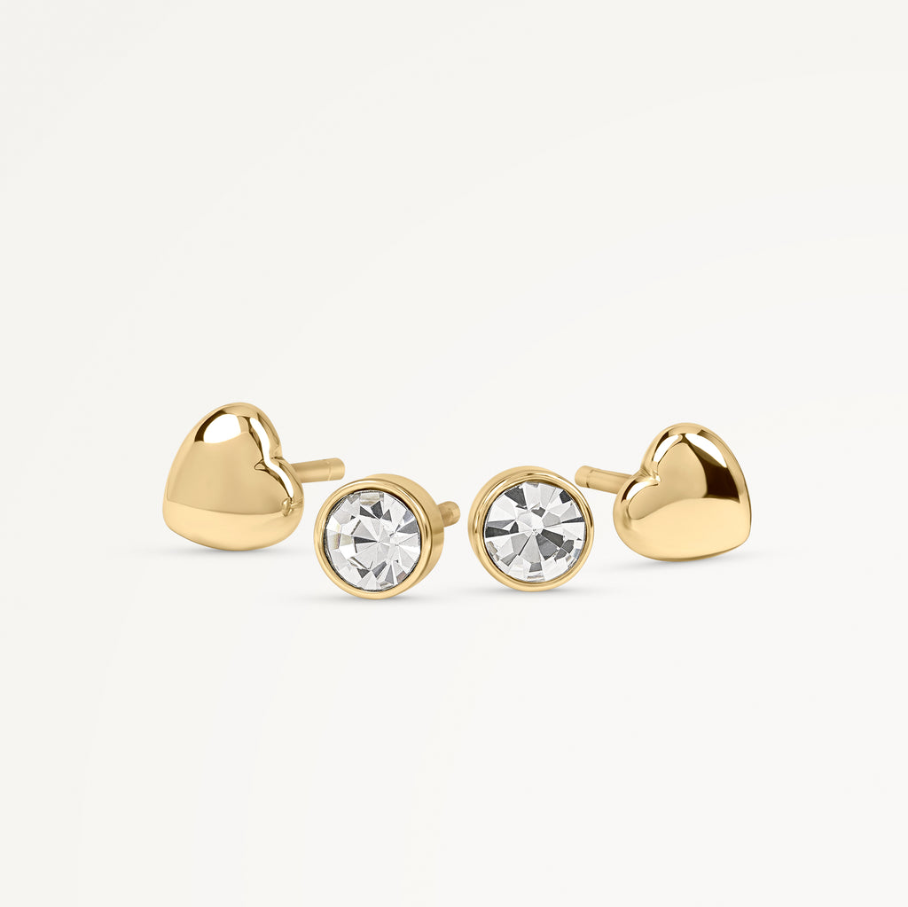 HEART STREET HEART TWINPACK EARRINGS SILVER