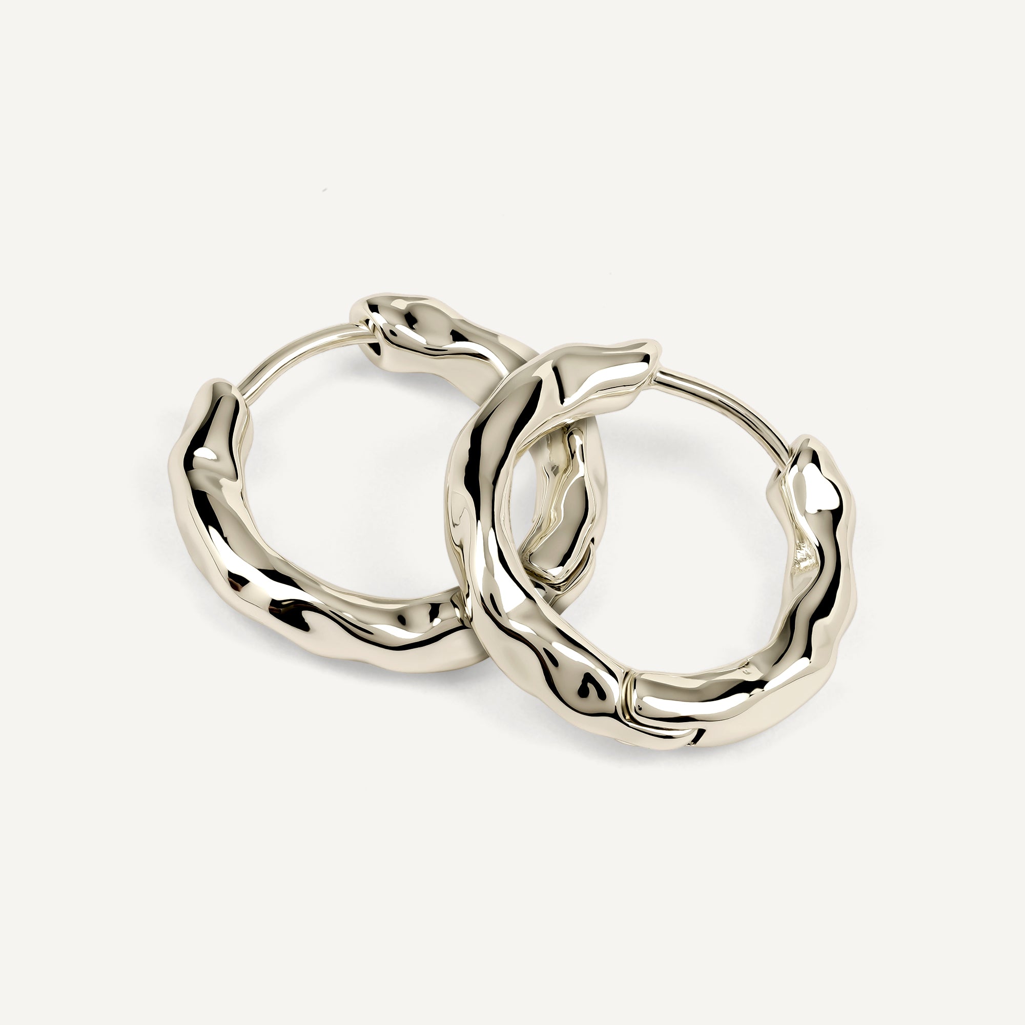 Hadley Lane Gold Plated Hammer Hoop Earrin Gold - Ryj1640S