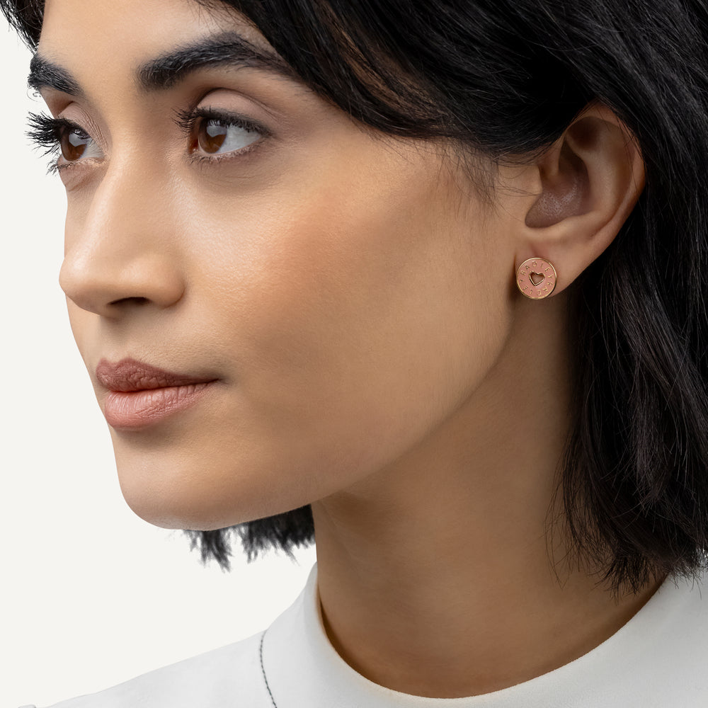 Sion Close Carnation Enamel Heart Cut Out Gold - RYJ1644S