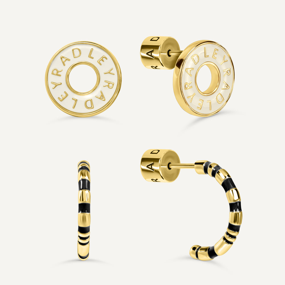 Sion Close Twinpack Salt Enamel Earrings Gold - RYJ1650S