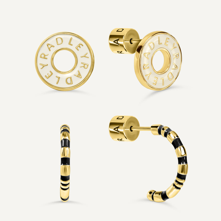 Sion Close Twinpack Salt Enamel Earrings Gold - RYJ1650S