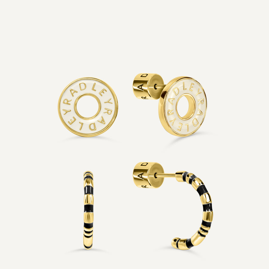 Sion Close Twinpack Salt Enamel Earrings Gold - RYJ1650S