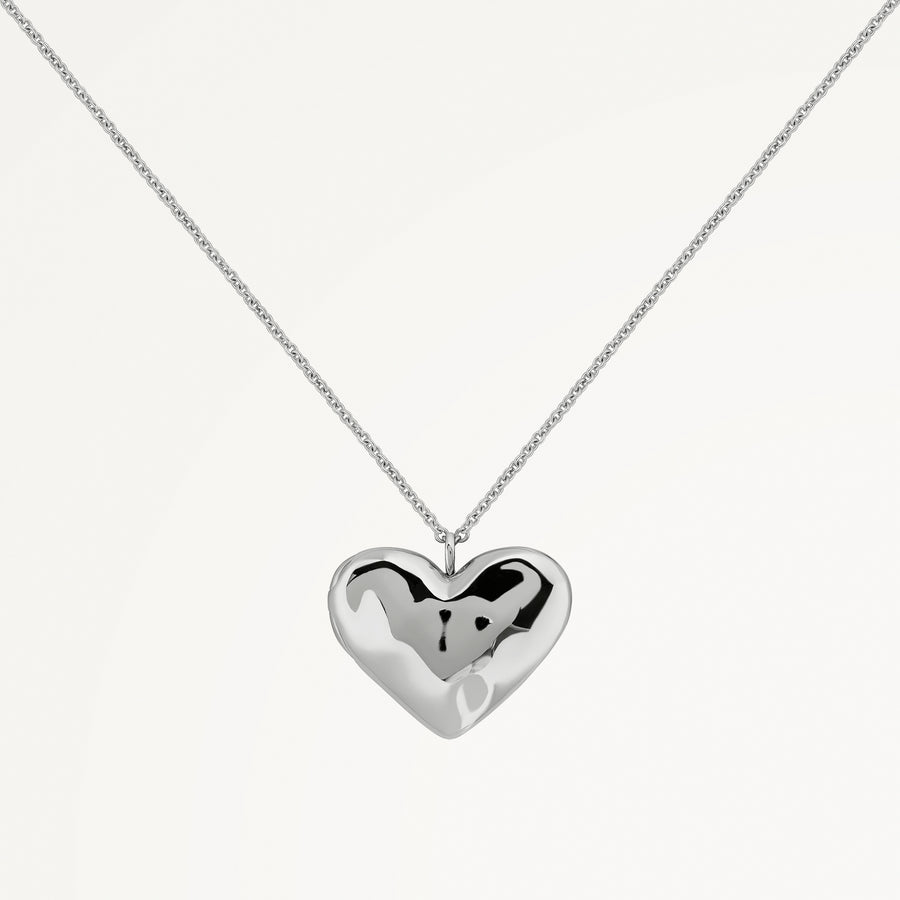 Beaton Close Hammer Heart Locket Necklace Silver - RYJ2515S