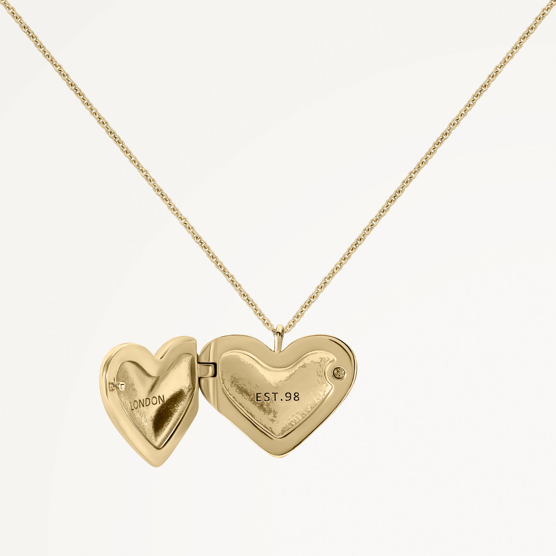 Beaton Close Hammer Heart Locket Necklace Gold - RYJ2516S
