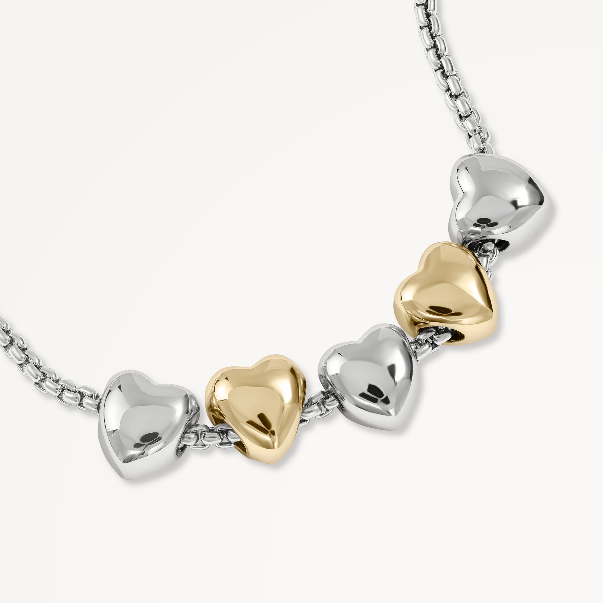 Heart Street Heart Charm Necklace Gold - RYJ2519S