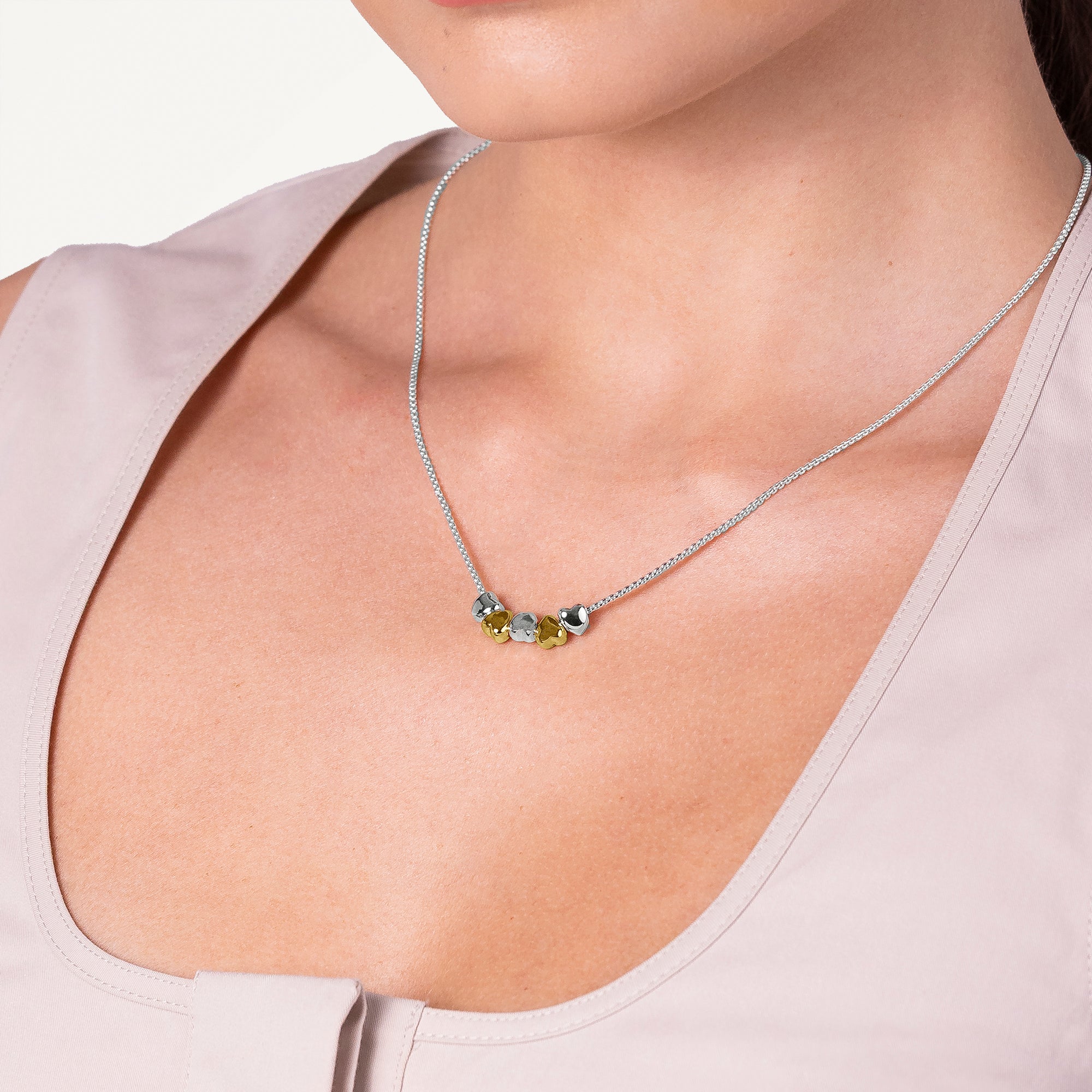 Heart Street Heart Charm Necklace Gold - RYJ2519S