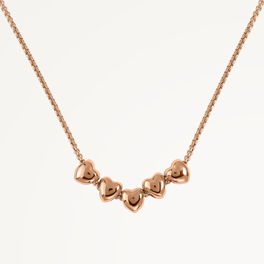Heart Street Heart Charm Necklace Rose Gold - RYJ2520S