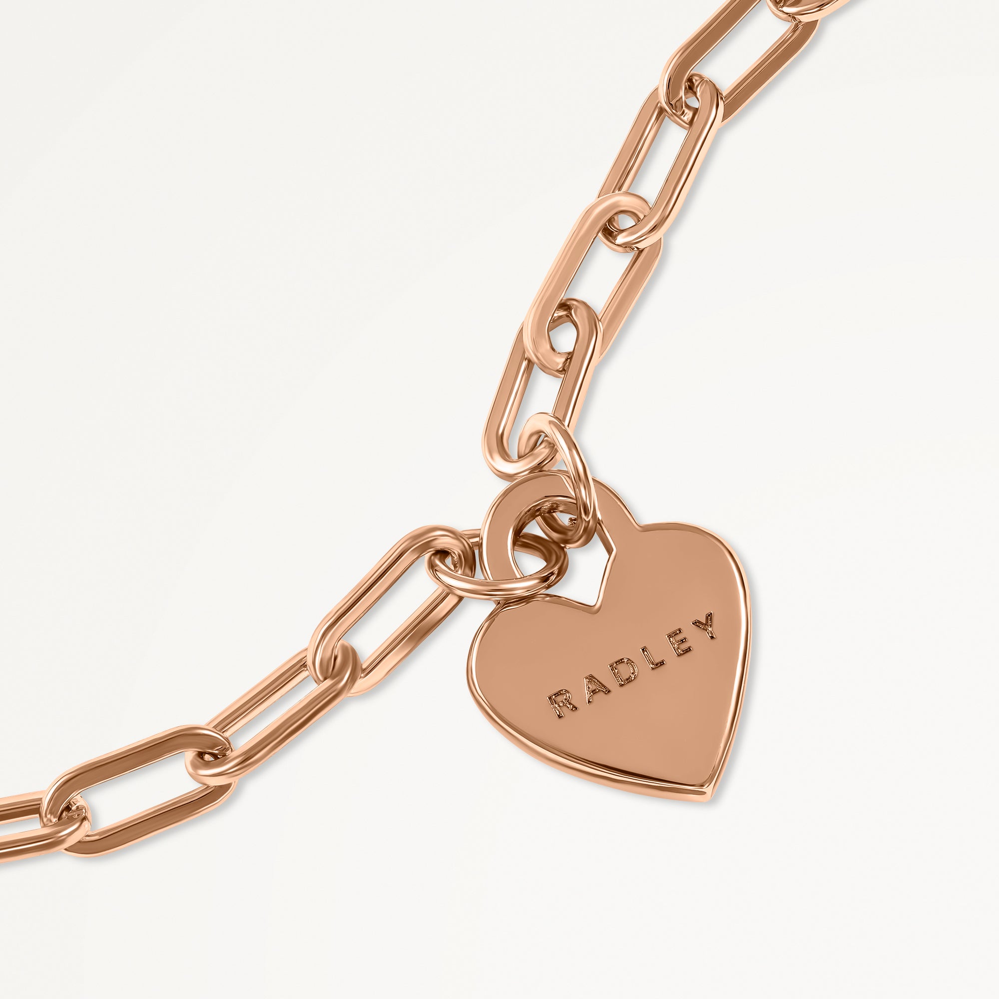 SELSEY STREET HEART CHARM NECKLACE ROSE GOLD