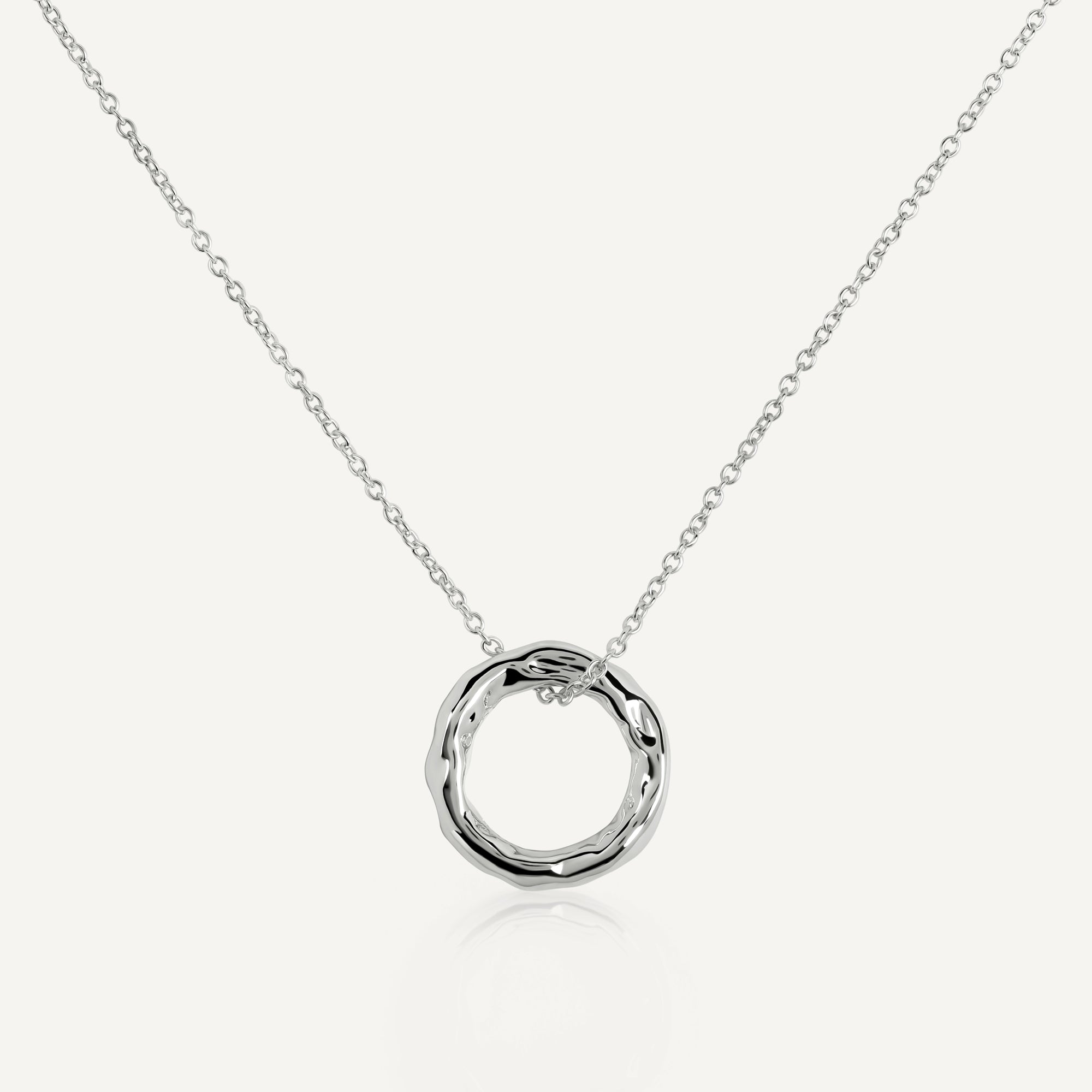 Hadley Lane Silver Plated Hammer Hoop Neck Silver - RYJ2579S