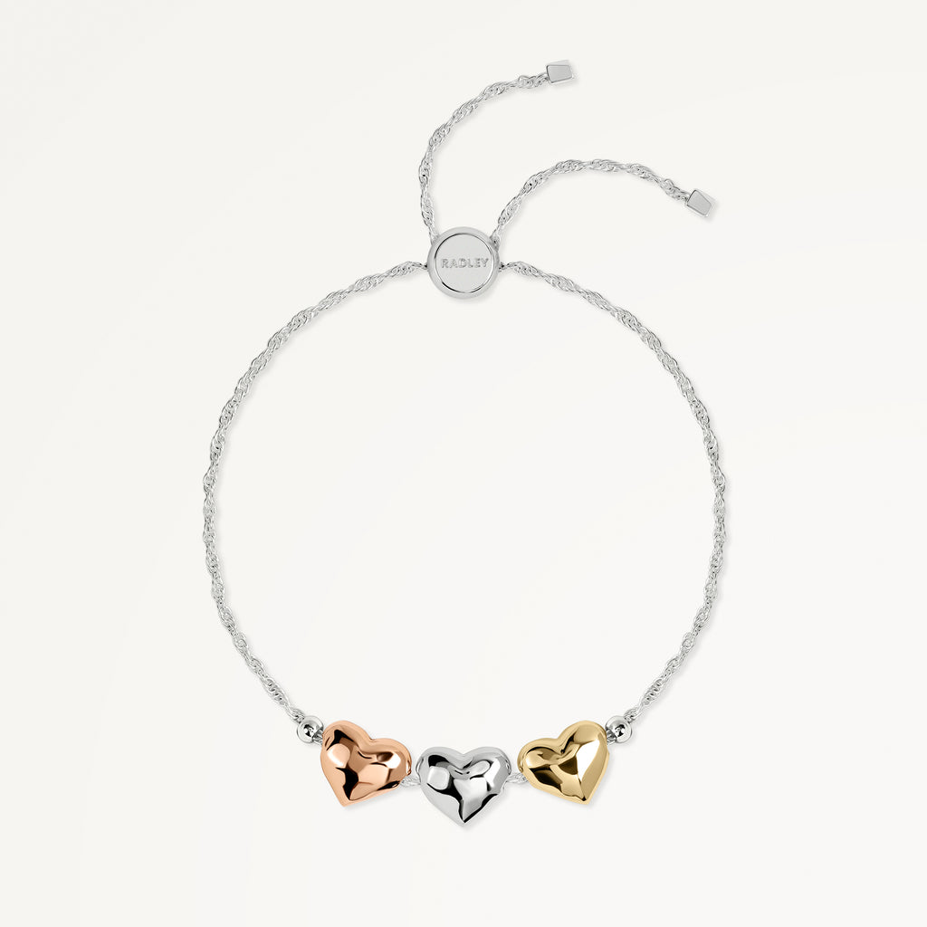 Love Lane Mixed Plated Heart Bracelet Silver - RYJ3485S