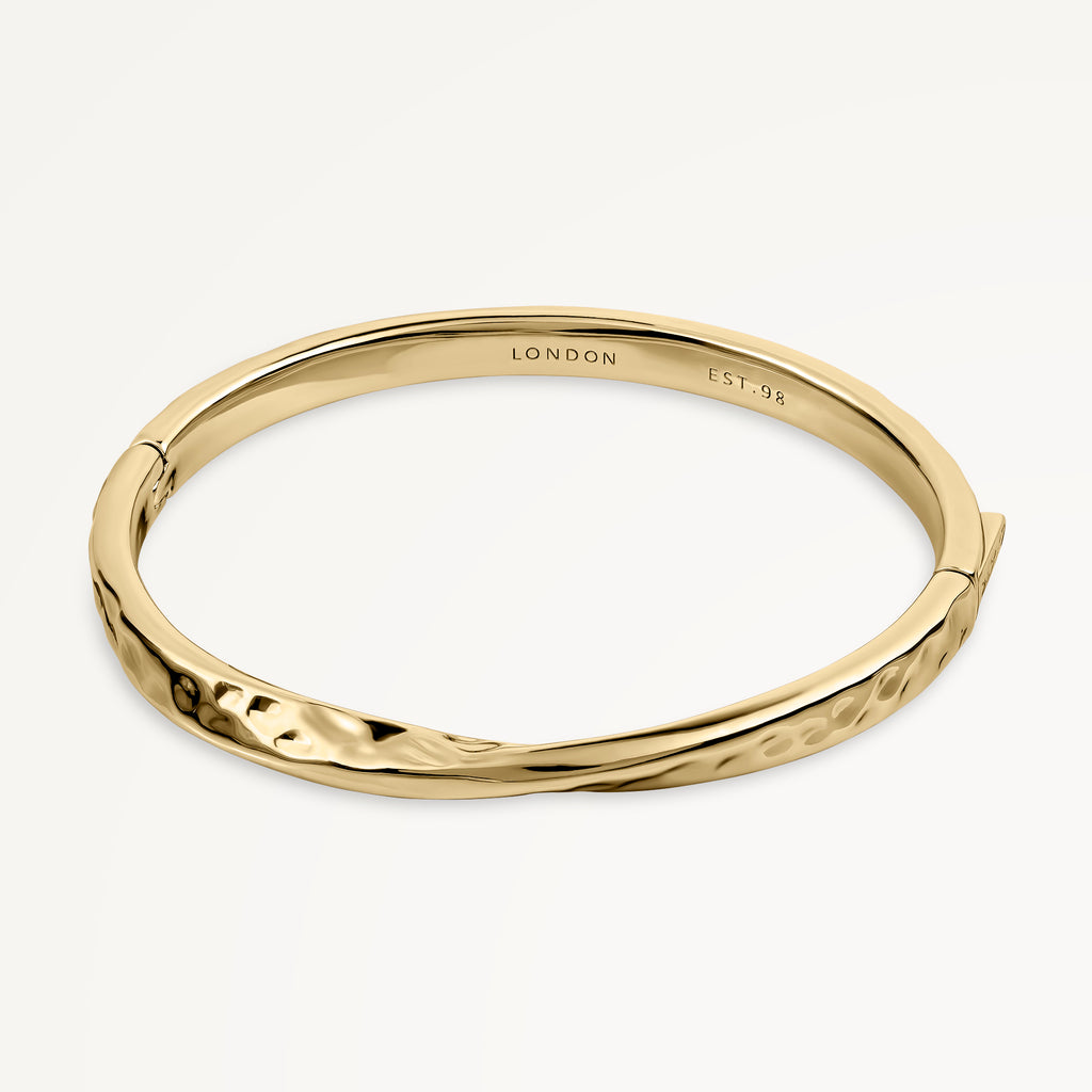 Beaton Close Hammer Effect Bangle Gold - RYJ3486S
