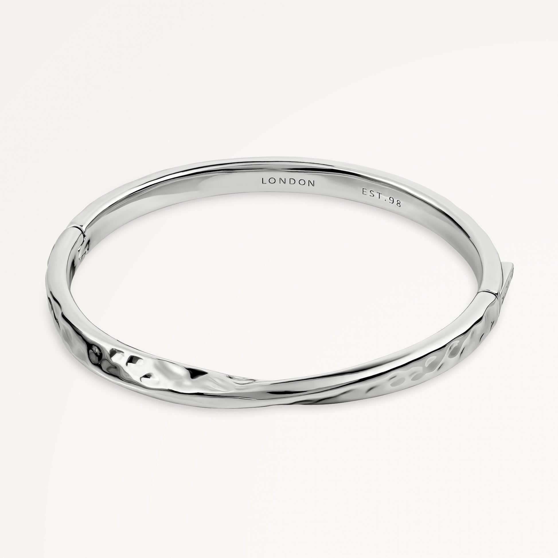 Beaton Close Hammer Effect Bangle Silver - RYJ3487S