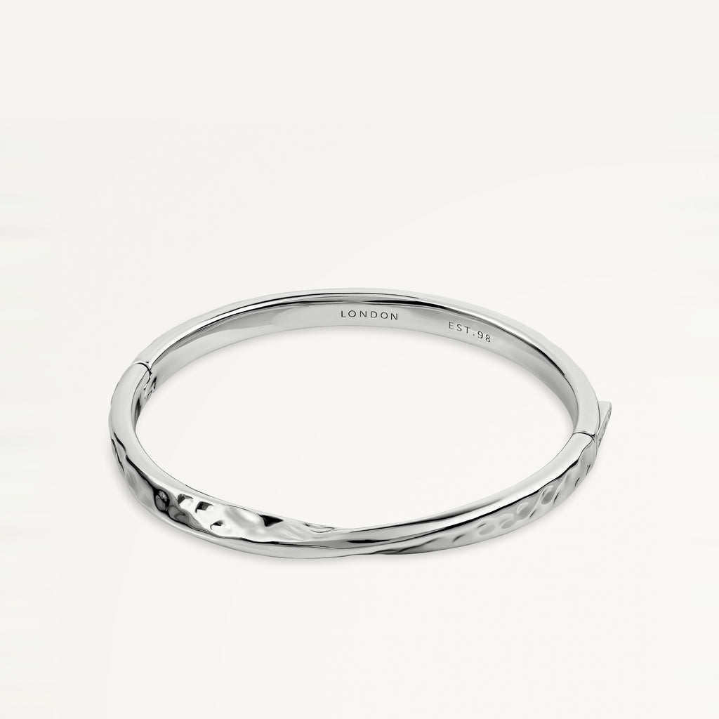 Beaton Close Hammer Effect Bangle Silver - RYJ3487S