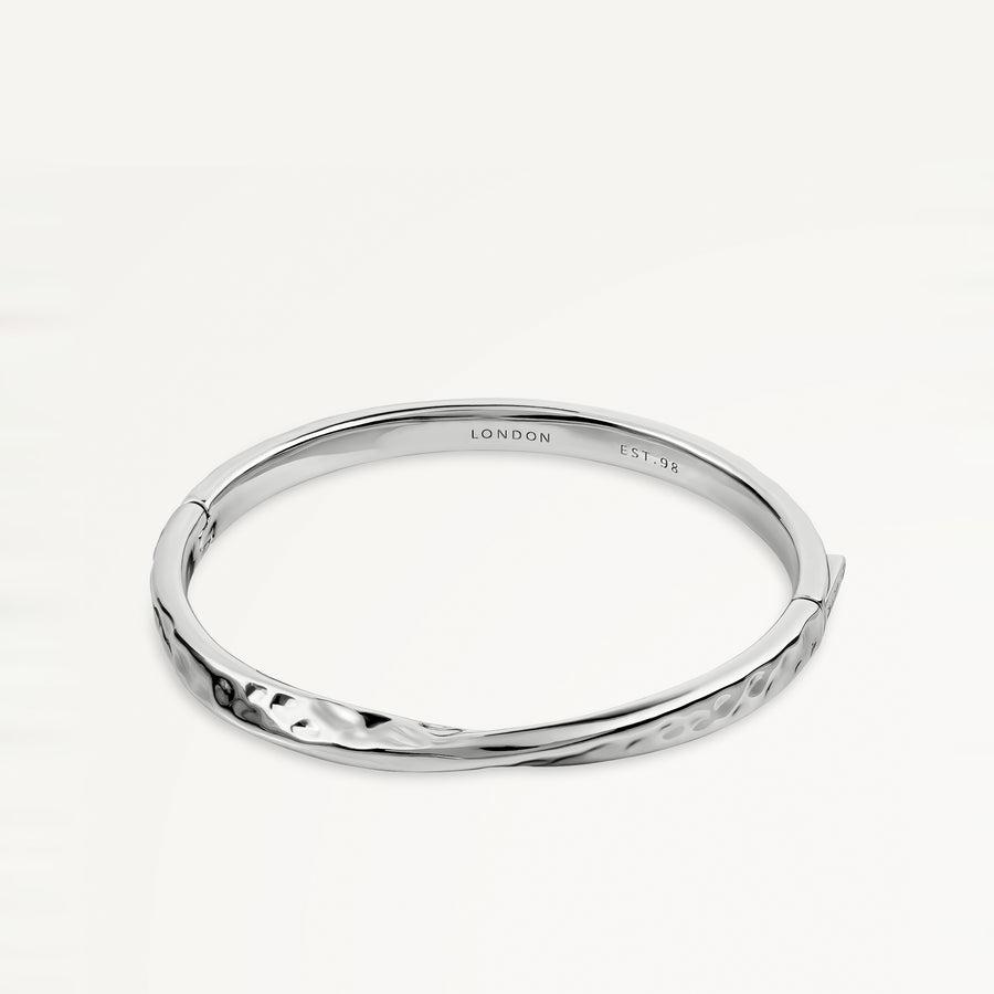 Beaton Close Hammer Effect Bangle Silver - RYJ3487S