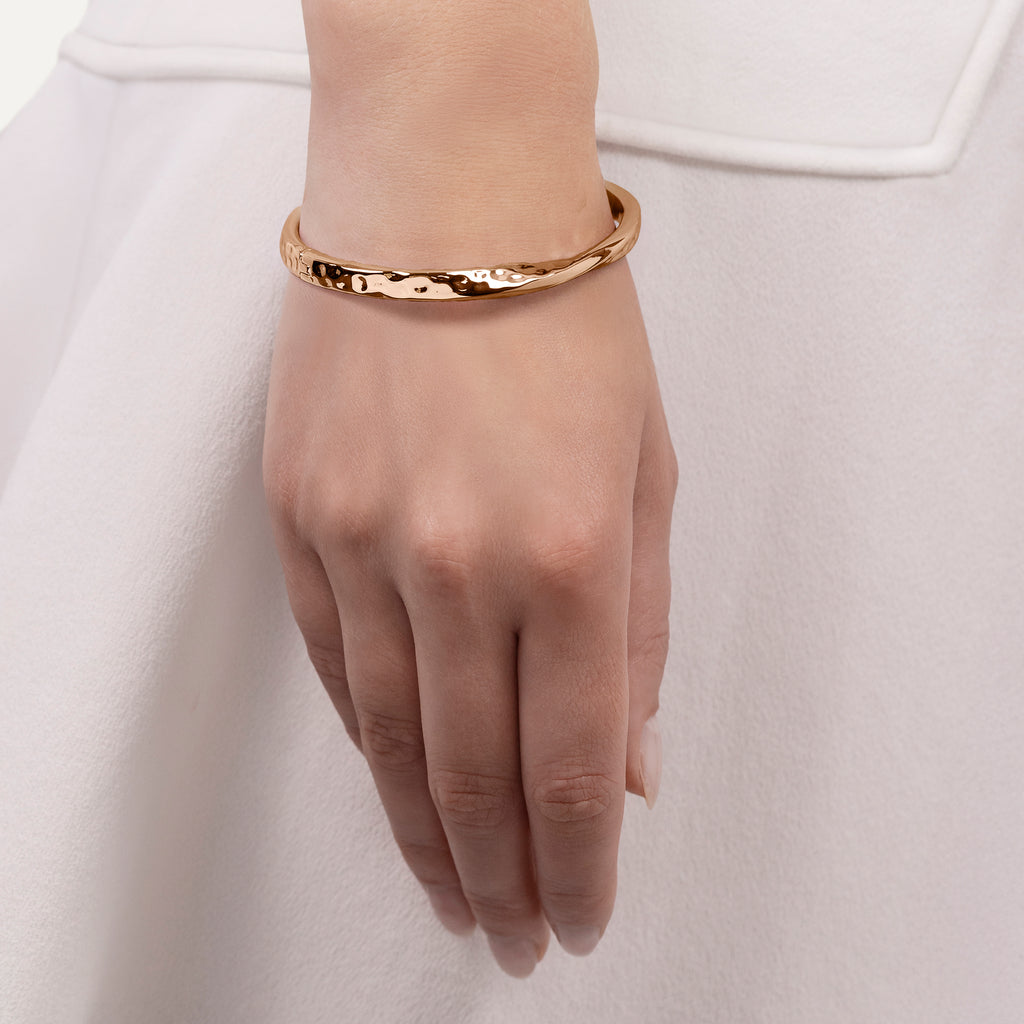 Beaton Close Hammer Effect Bangle Rose Gold - RYJ3488S