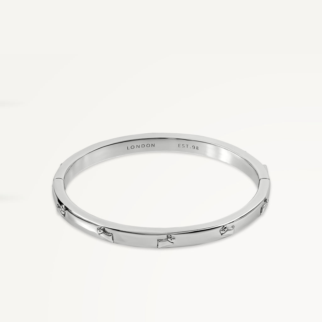 Cuba Street Etched Bangle Silver - RYJ3489S